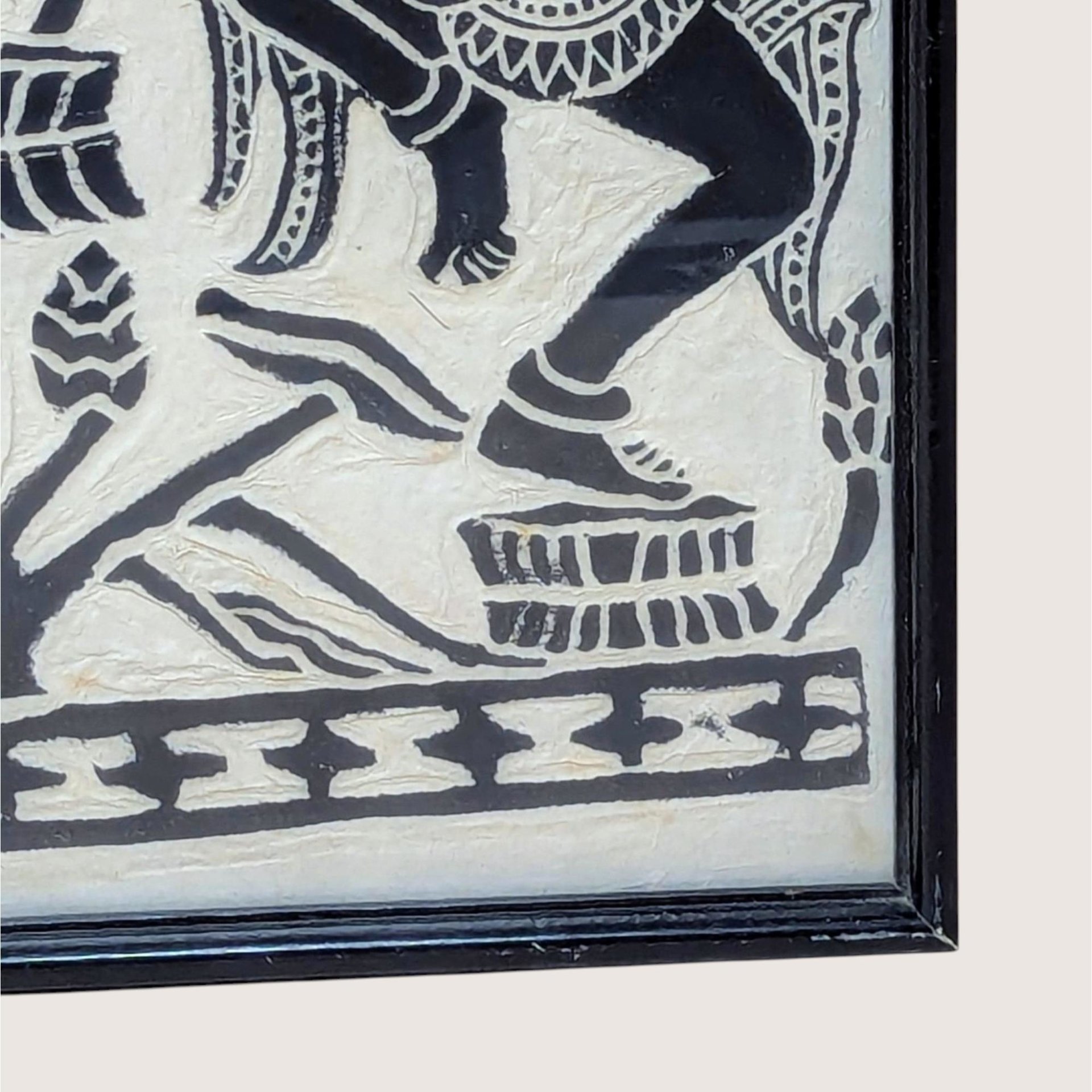 Mid-Century Cambodian Rice Paper Rubbing Wall Art