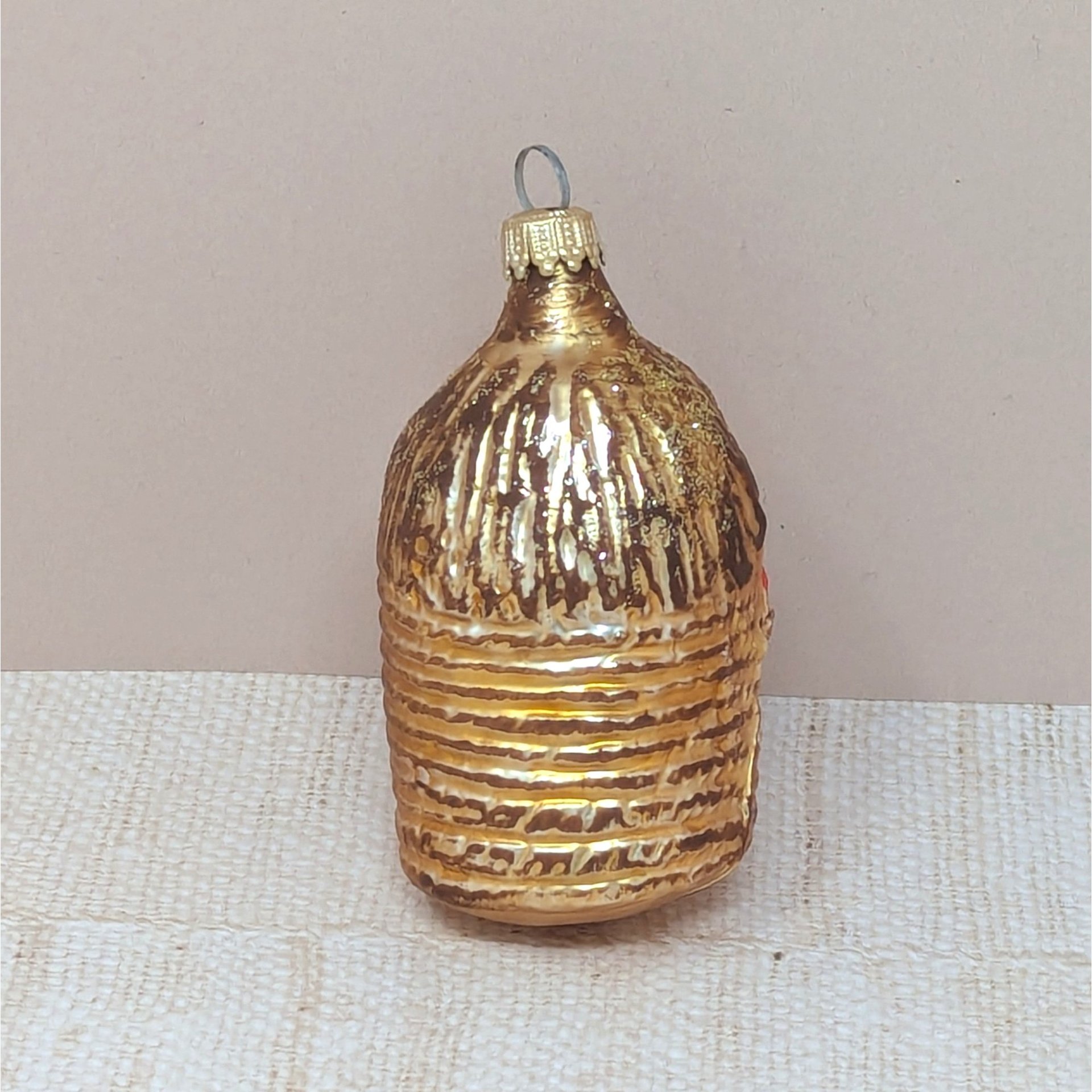 Vintage Blown Glass Baby in a Beehive – Heirloom Mercury Glass Ornament