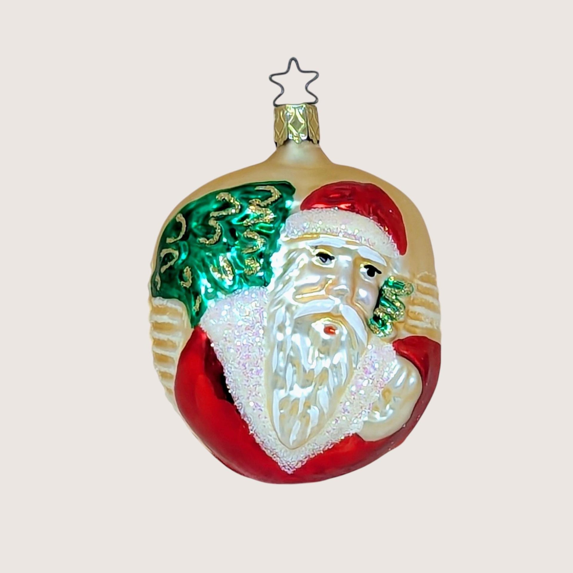 Vintage Inge-Glas Old World Santa Glass Ornament