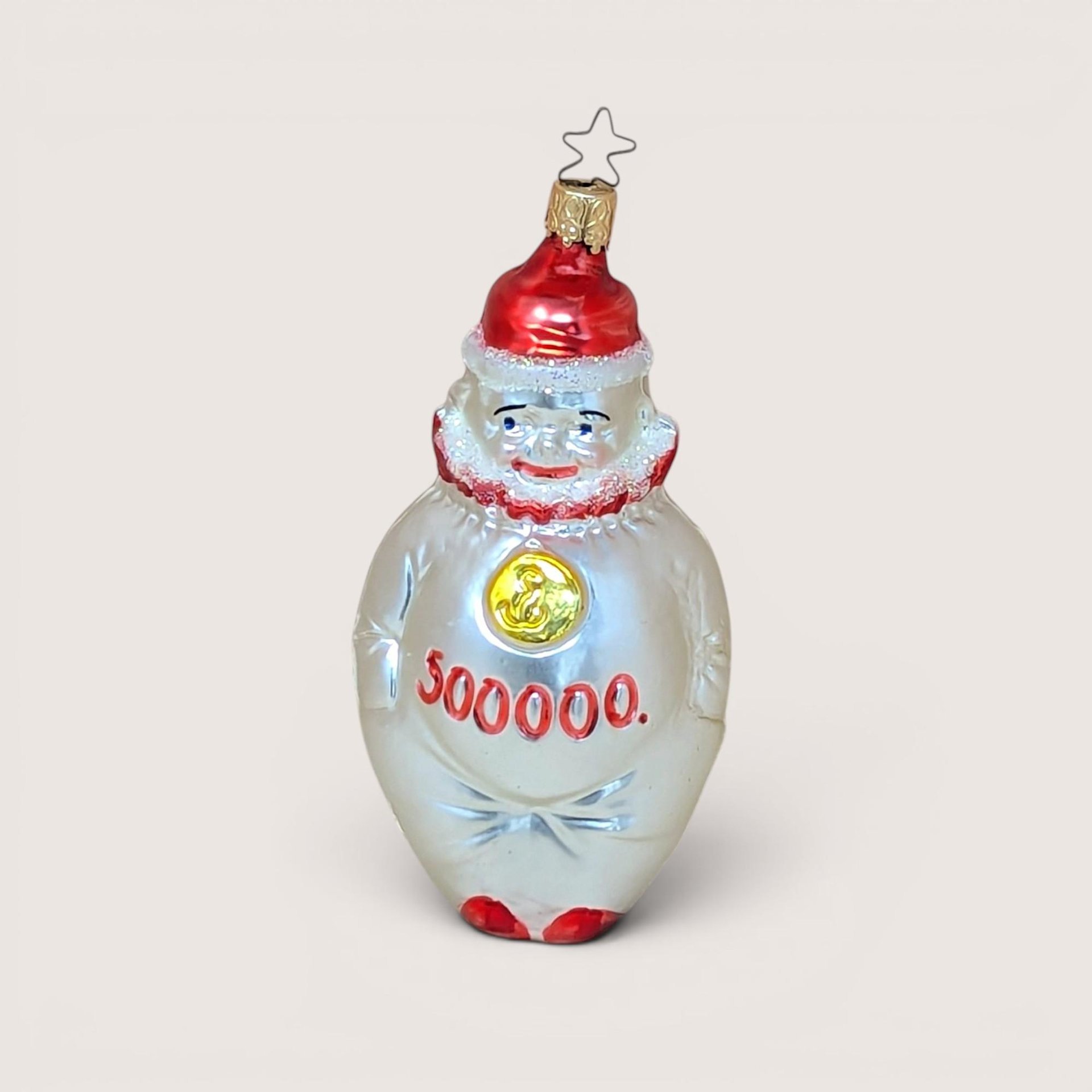 Vintage Inge-Glas "500,000" Milestone Clown Ornament