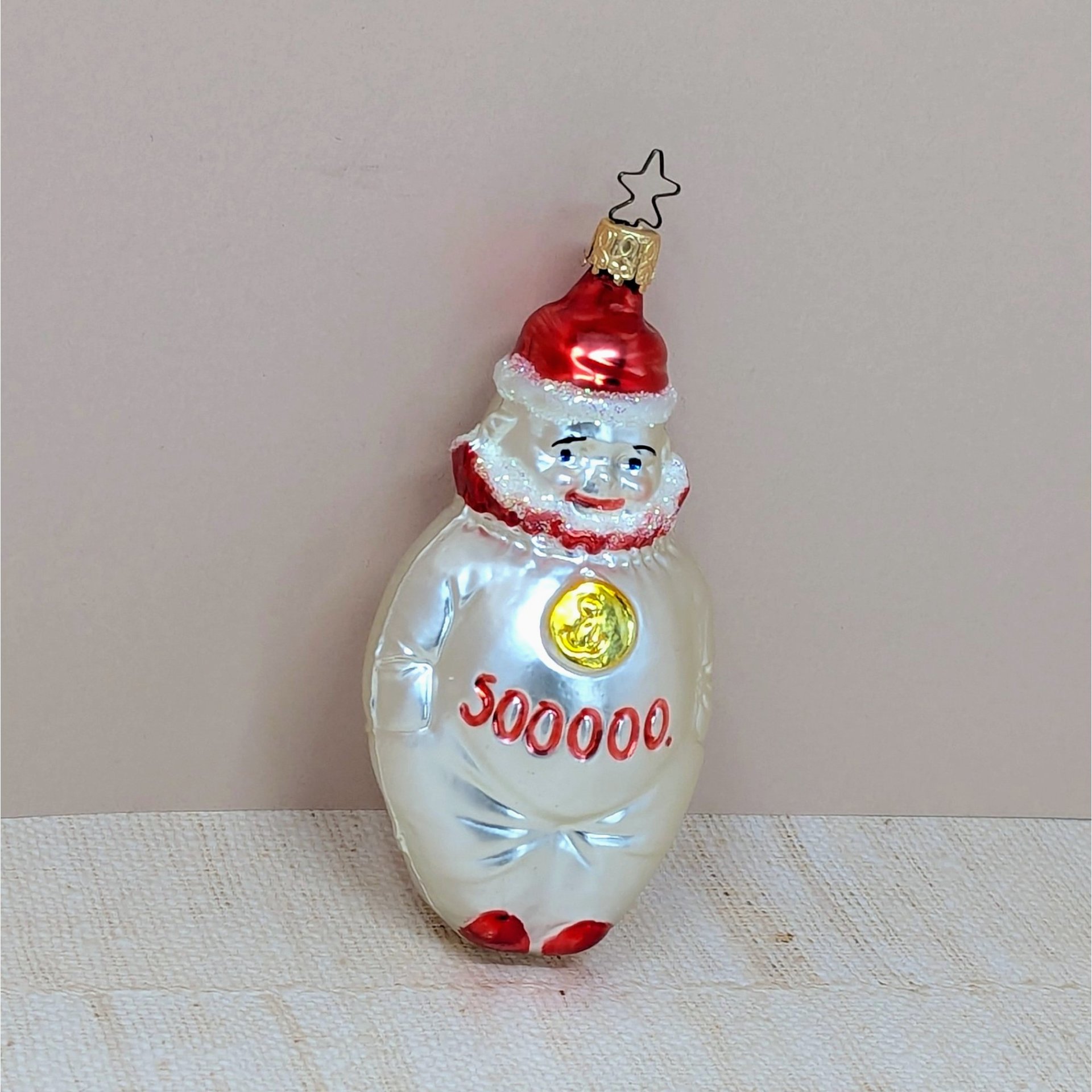 Vintage Inge-Glas "500,000" Milestone Clown Ornament
