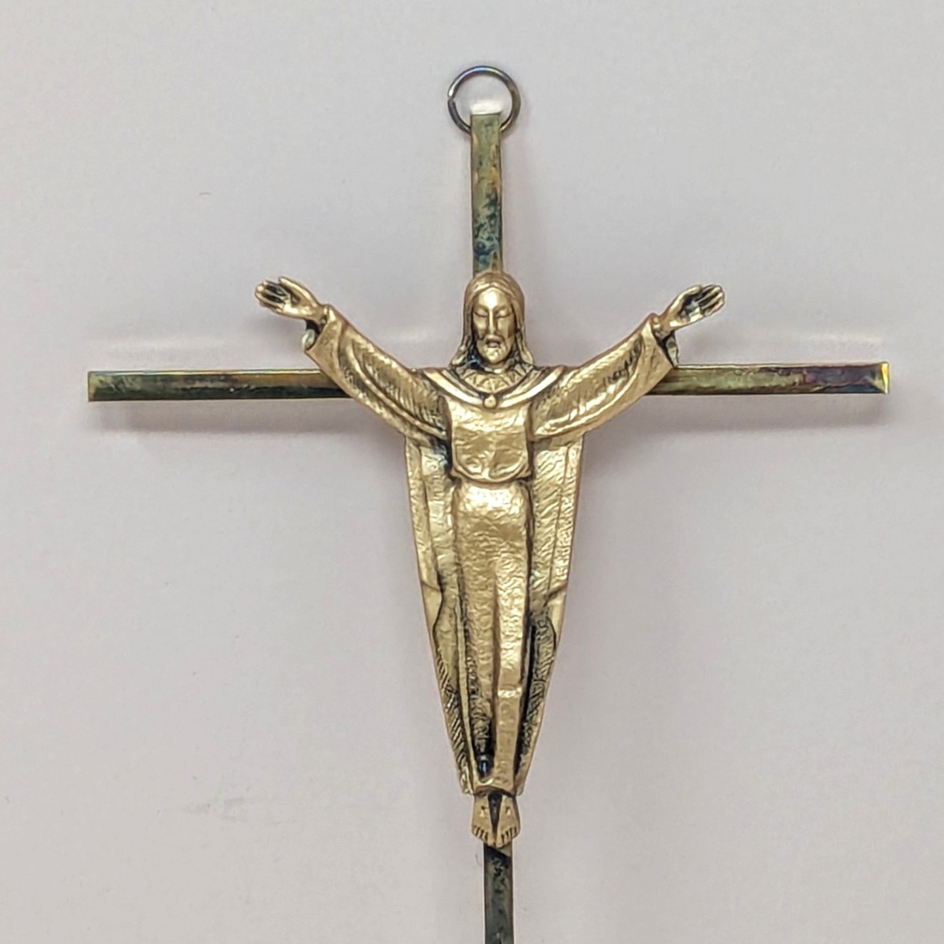 Vintage Modernist Metal Crucifix Wall Hanging