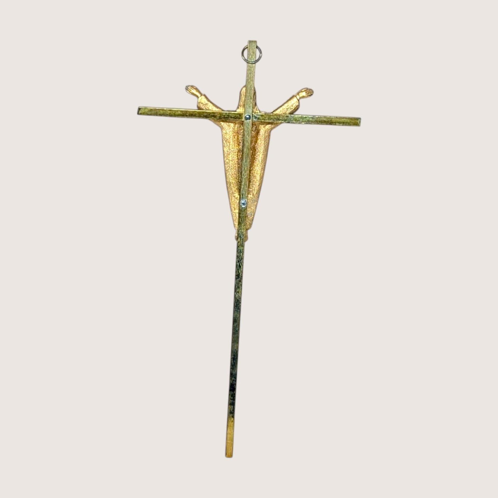Vintage Modernist Metal Crucifix Wall Hanging