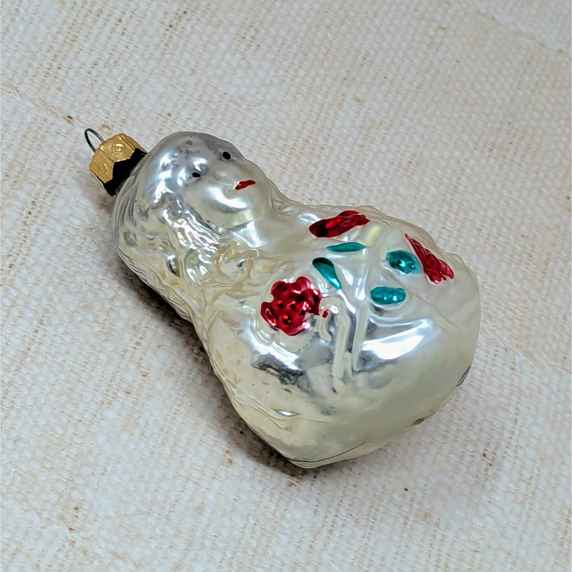 1982 Girl with Roses Inge-Glas Ornament – Victorian Mercury Glass Decor