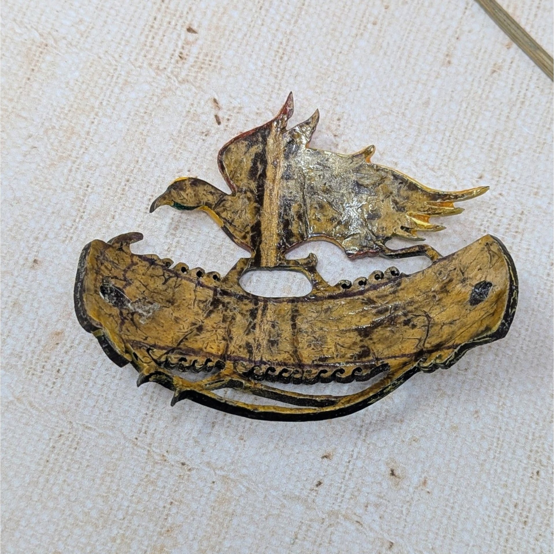 Vintage Hand-Carved Wood Bird Hair Slide – Bird of Paradise Boho Hair Pin