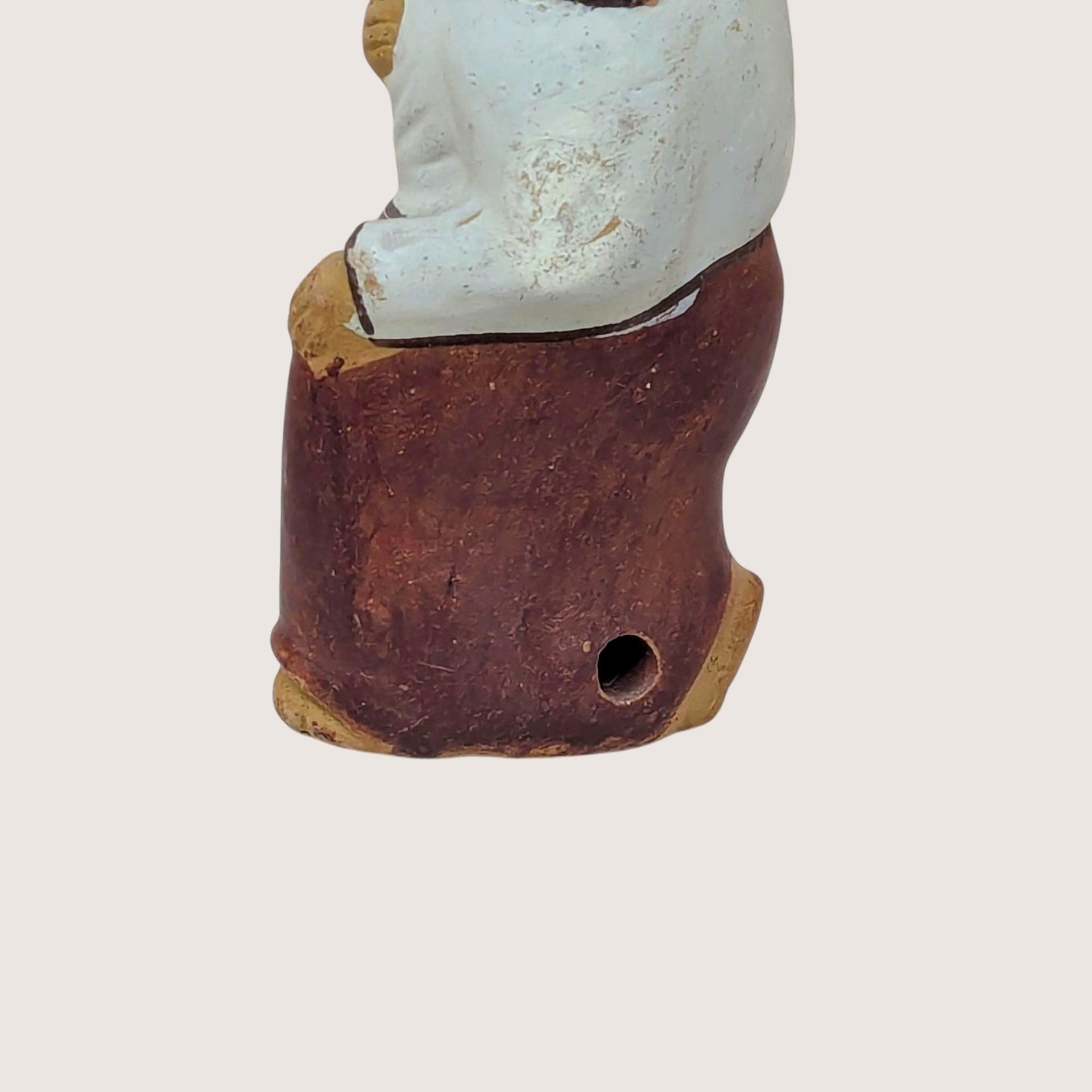 1990s Hand-Painted Clay Man Whistle