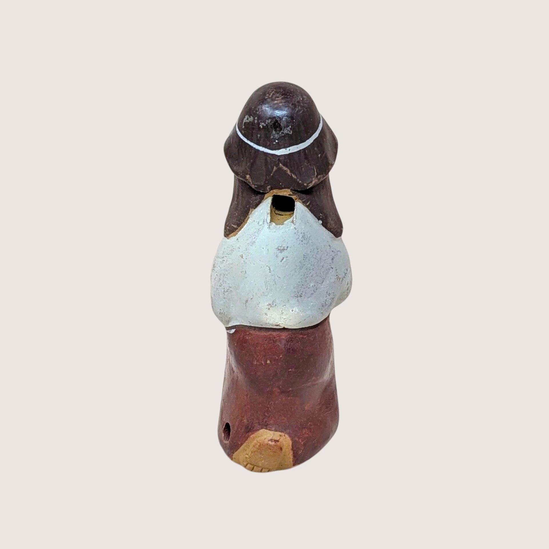 1990s Hand-Painted Clay Man Whistle