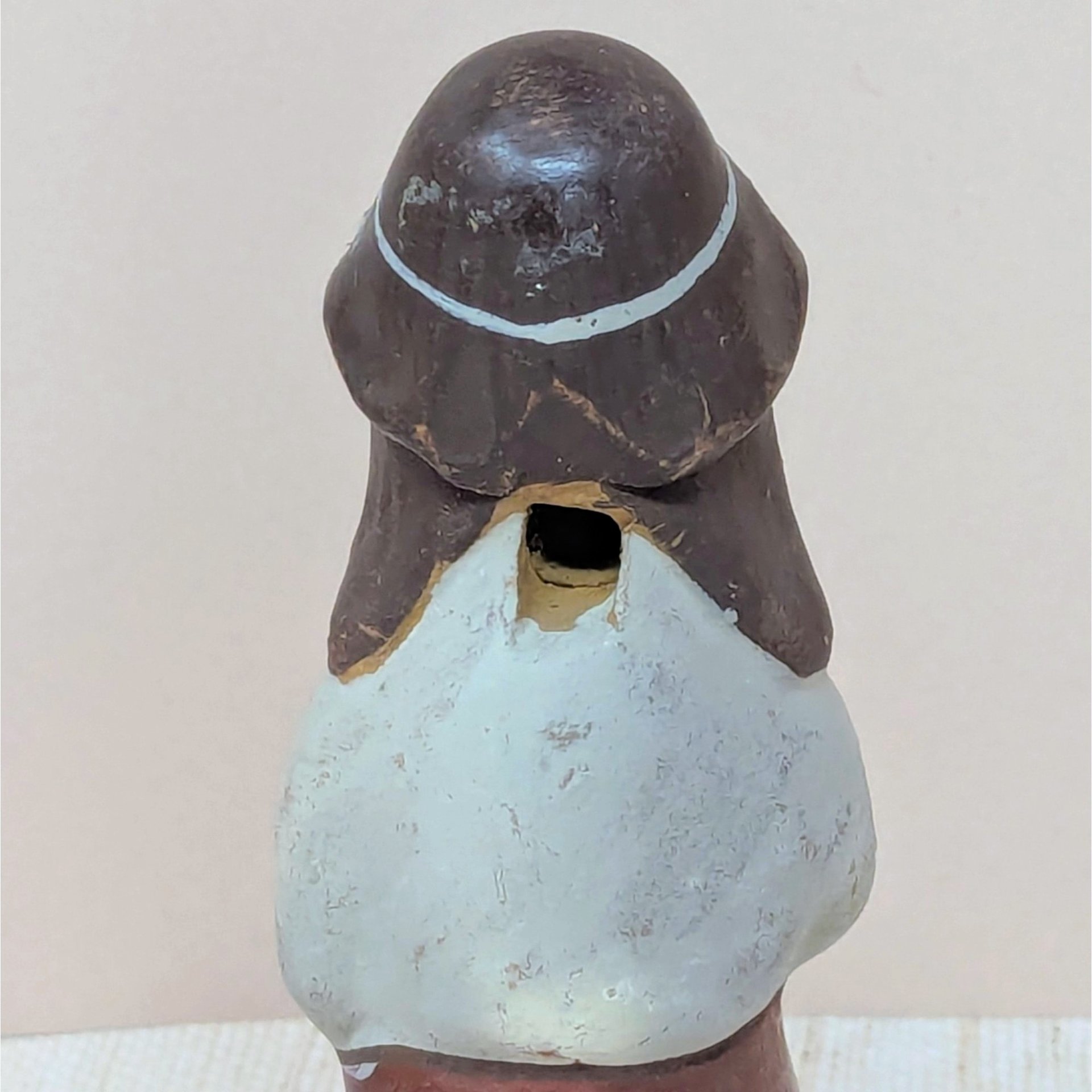 1990s Hand-Painted Clay Man Whistle – Rustic Global Folk Art Ocarina