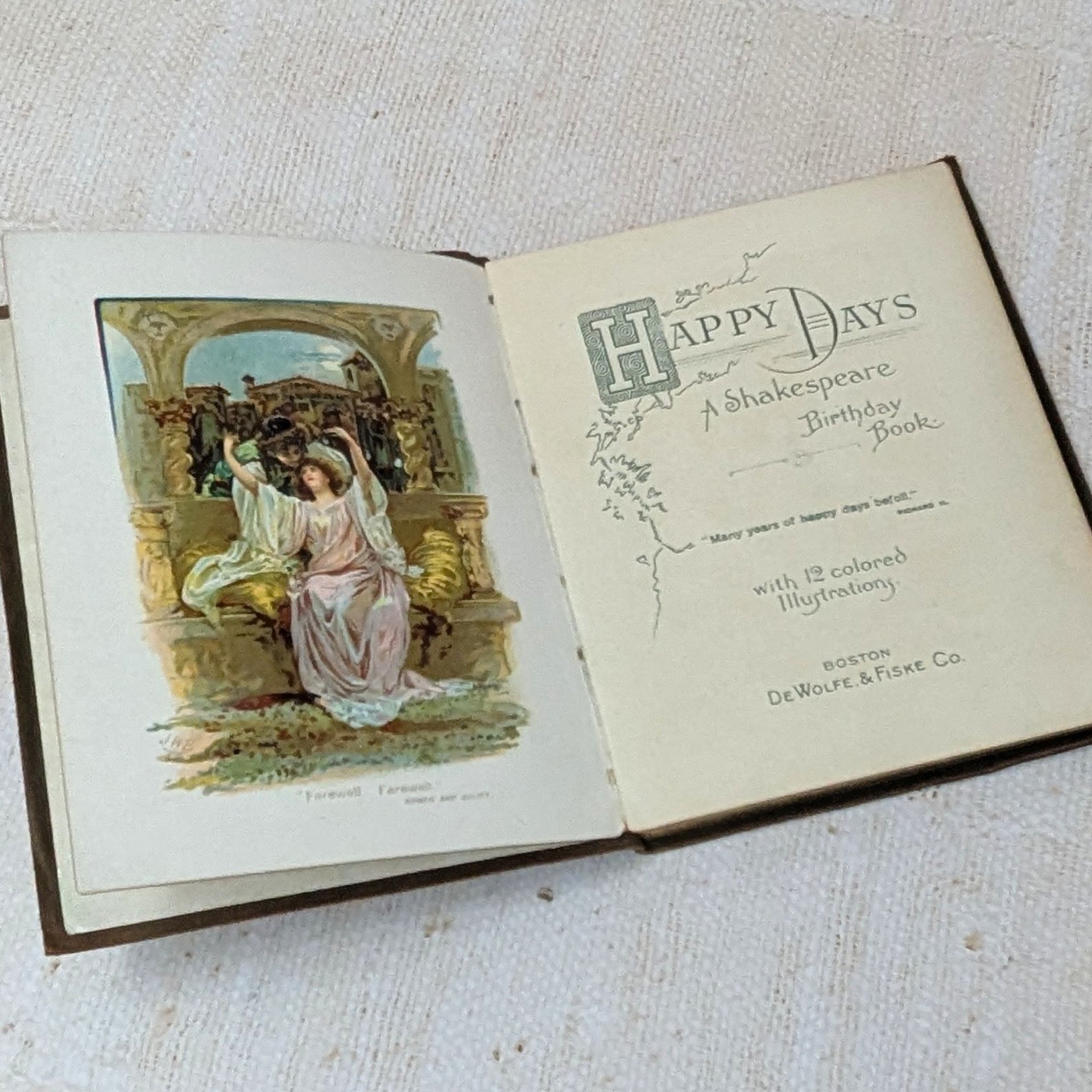 1904 Shakespeare Birthday Book – "Happy Days" Leather-Bound Edwardian Archive