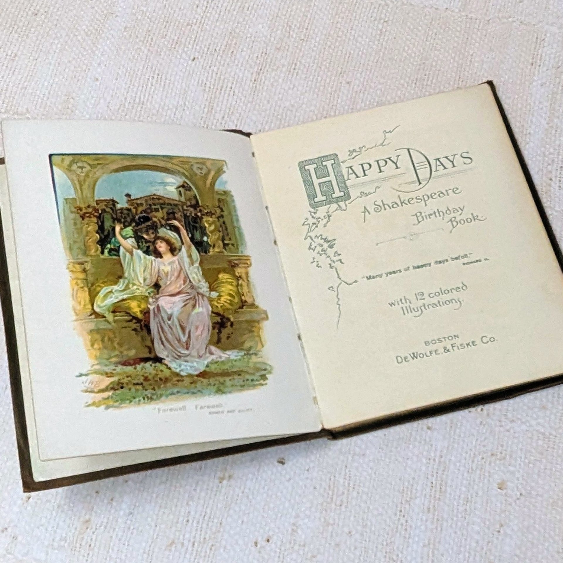 1904 Shakespeare Birthday "Happy Days" Leather-Bound Book