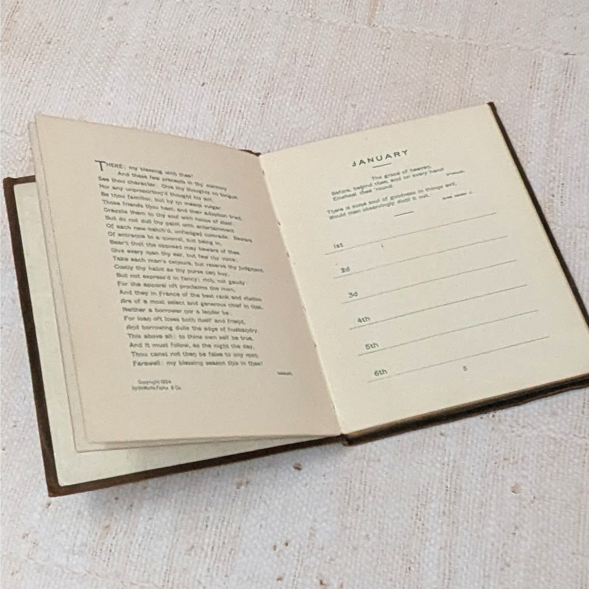 1904 Shakespeare Birthday Book – "Happy Days" Leather-Bound Edwardian Archive