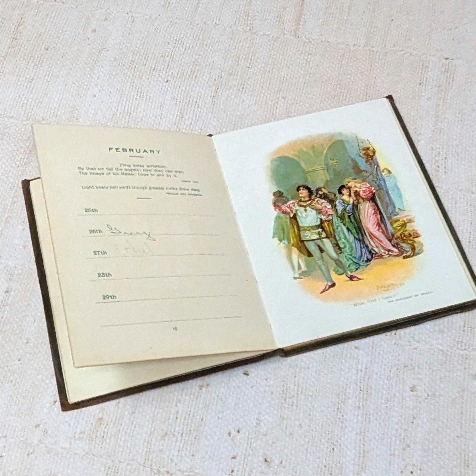 1904 Shakespeare Birthday "Happy Days" Leather-Bound Book