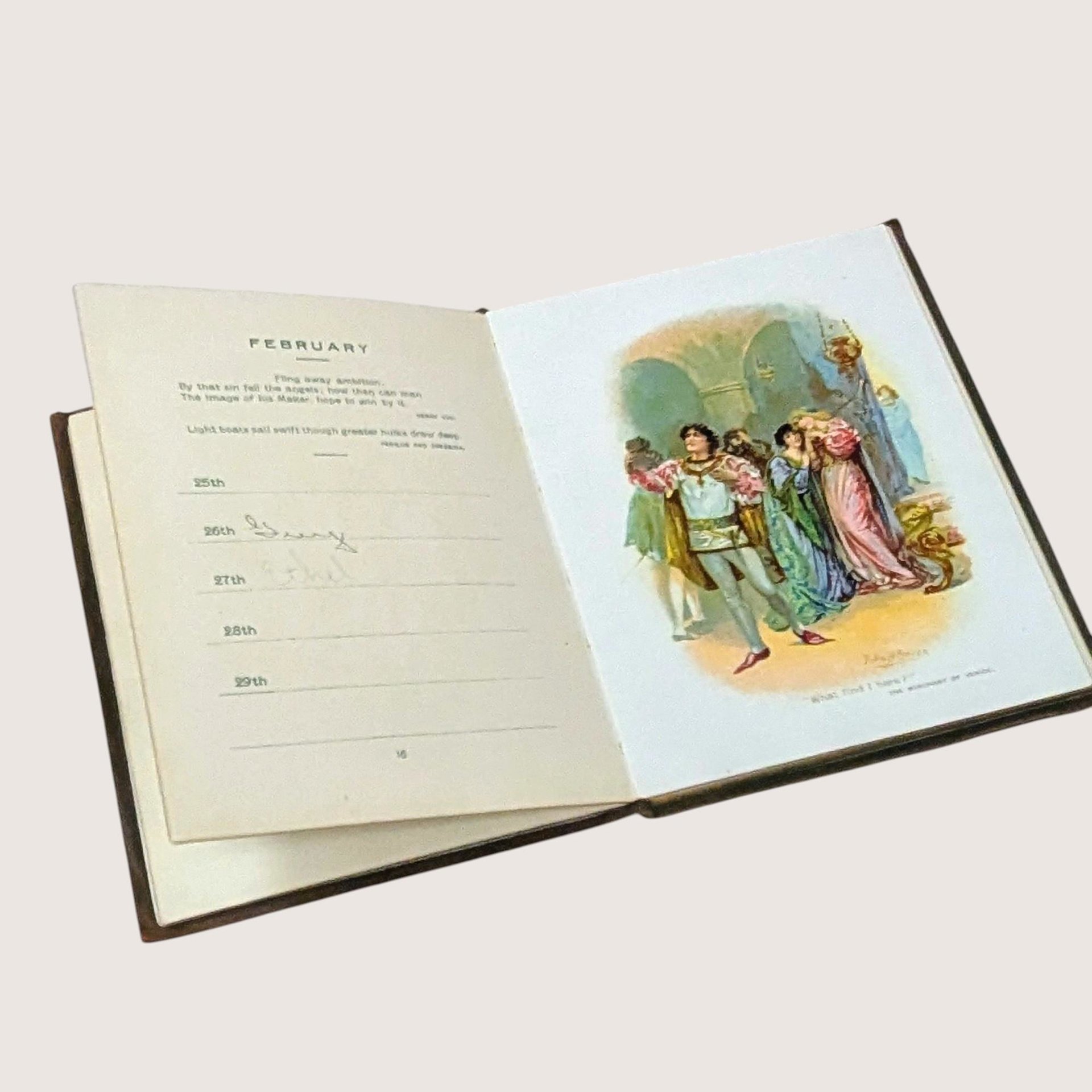 1904 Shakespeare Birthday "Happy Days" Leather-Bound Book