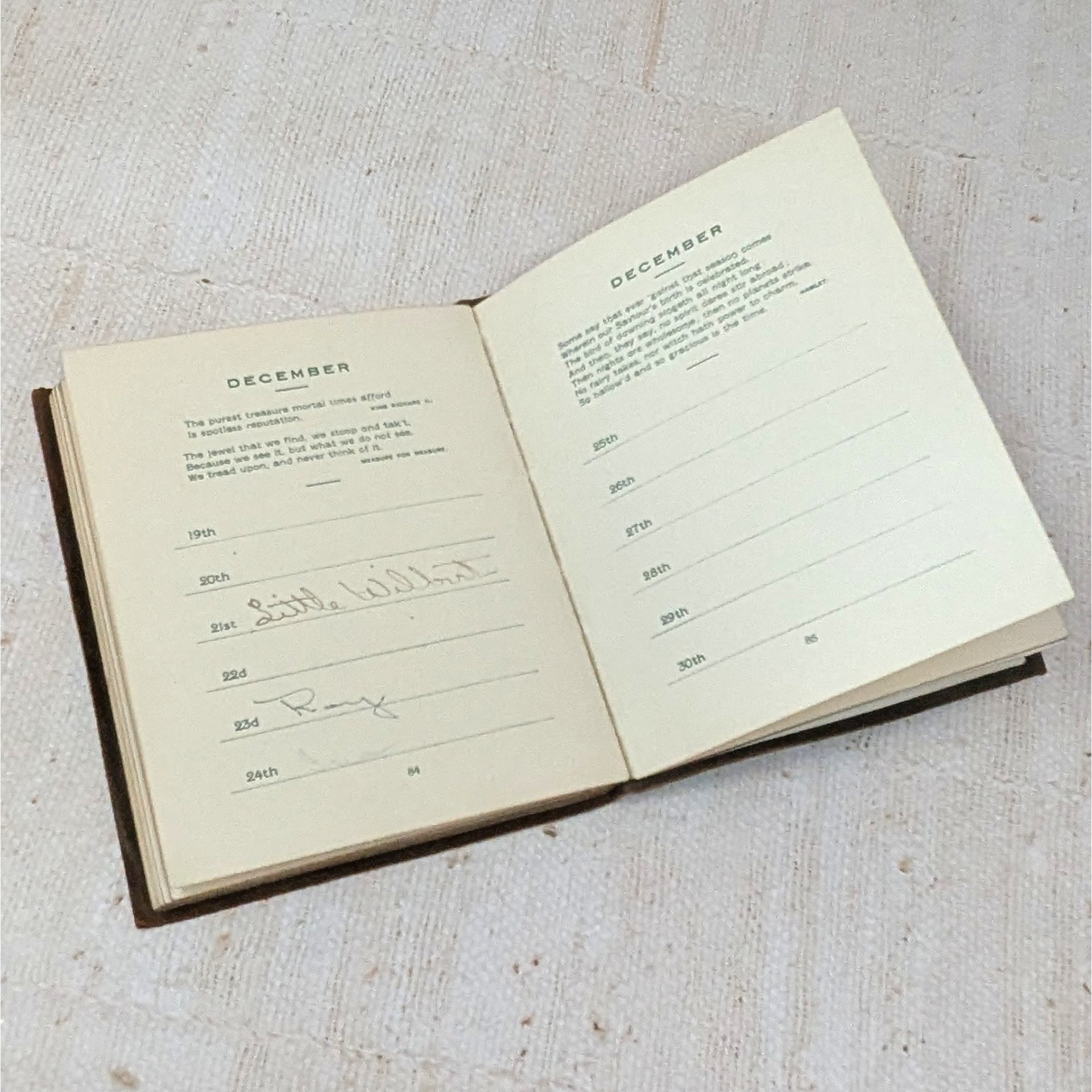 1904 Shakespeare Birthday Book – "Happy Days" Leather-Bound Edwardian Archive