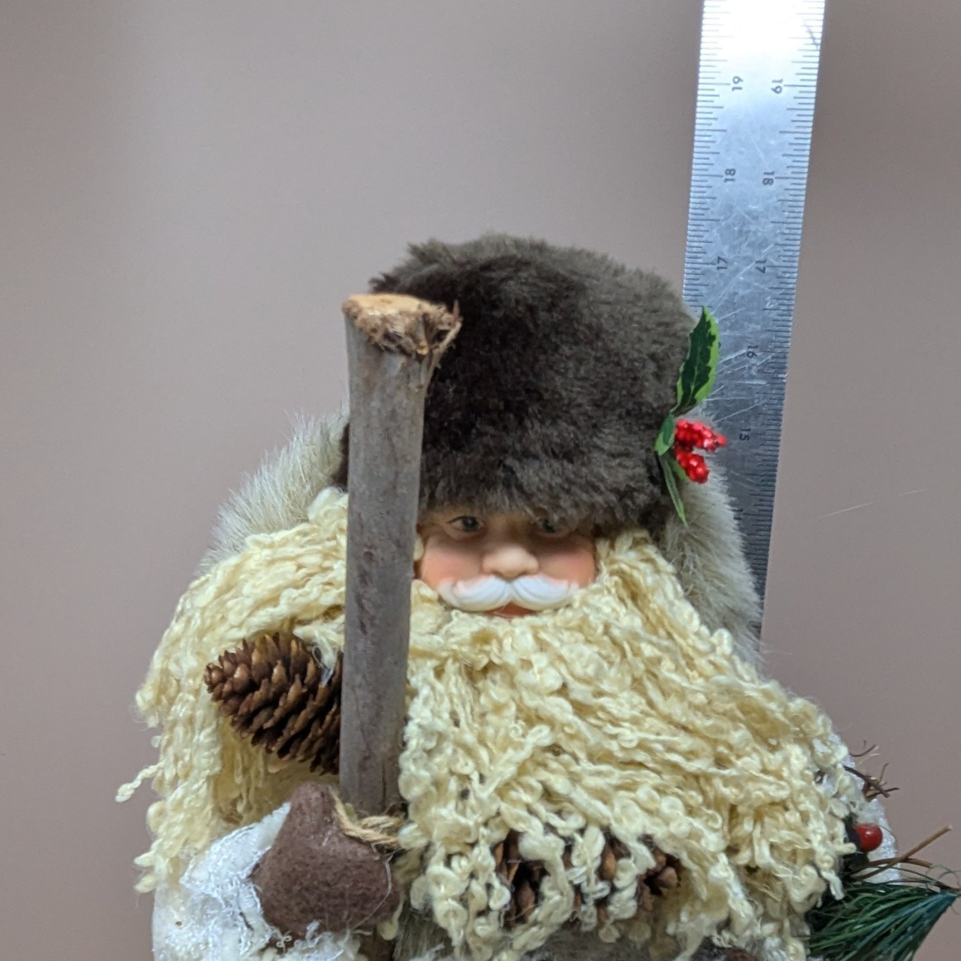 2000 Grandeur Noel Fabric Santa – Serene  Rustic Holiday Decor