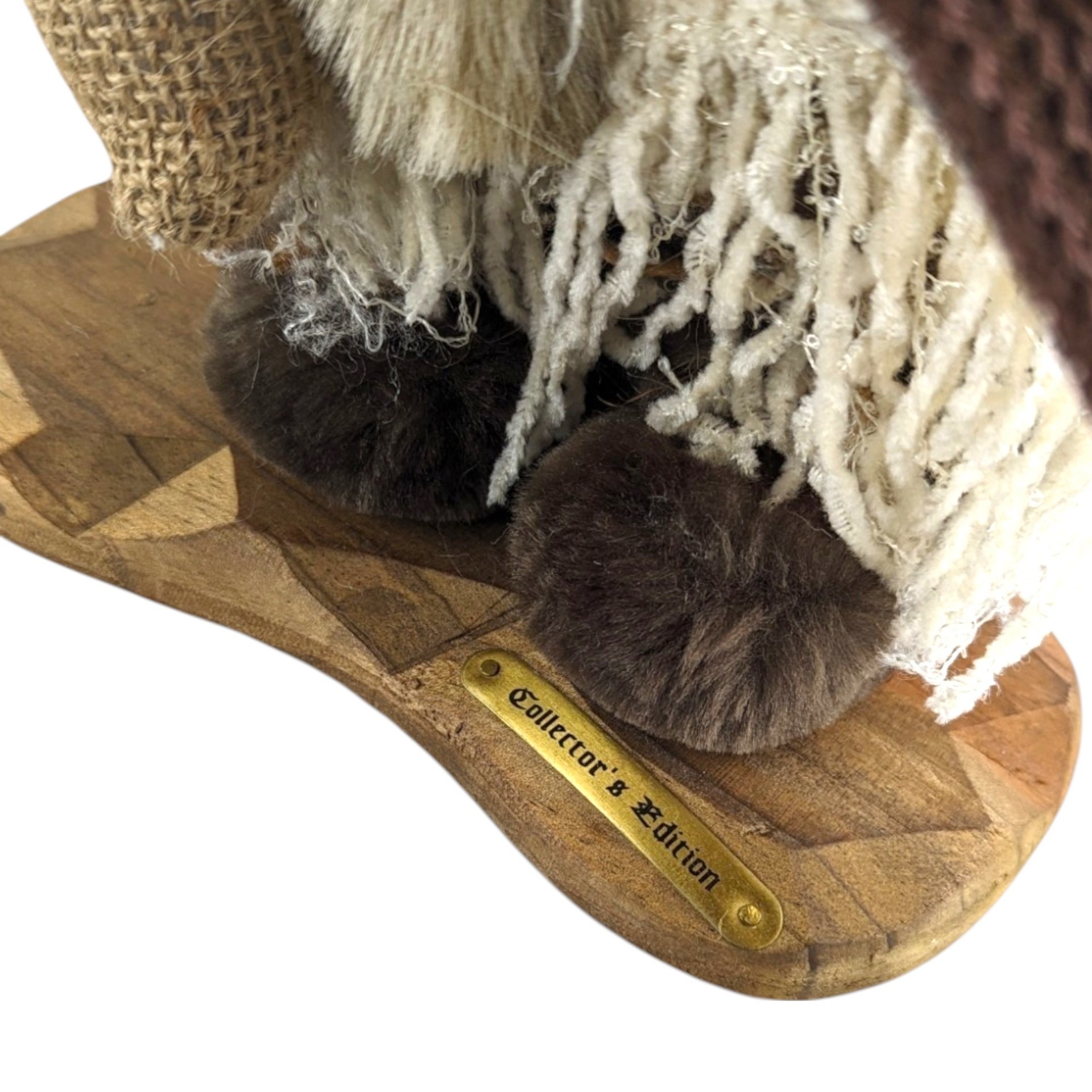 2000 Grandeur Noel Fabric Santa Figurine – Victorian Style Faux Fur Christmas Decor