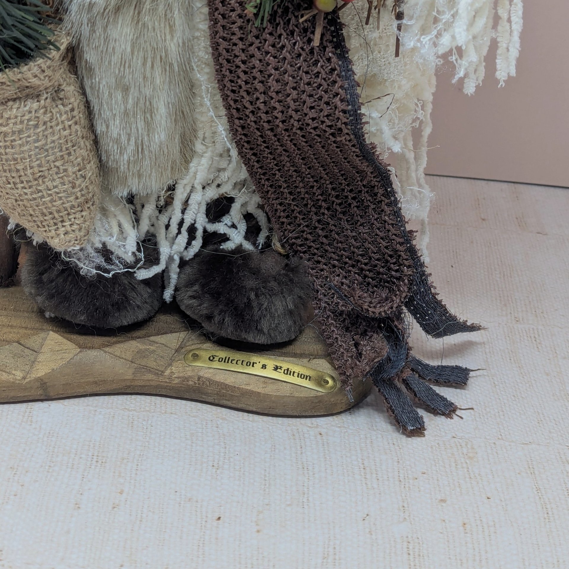 2000 Grandeur Noel Fabric Santa – Serene  Rustic Holiday Decor