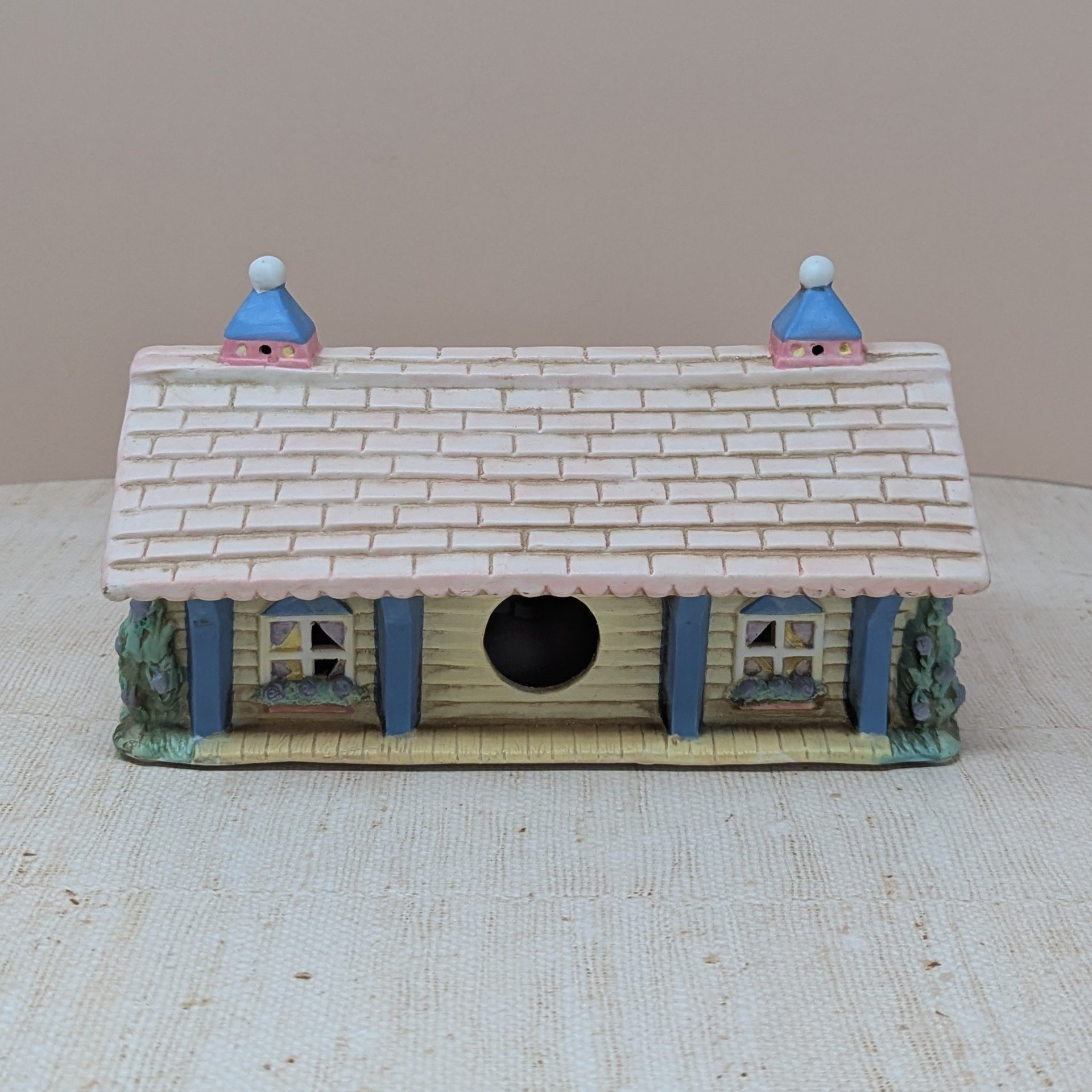 1990s Midwest Cottontail Lane Station – Pastel Easter Village Porcelain Train Depot