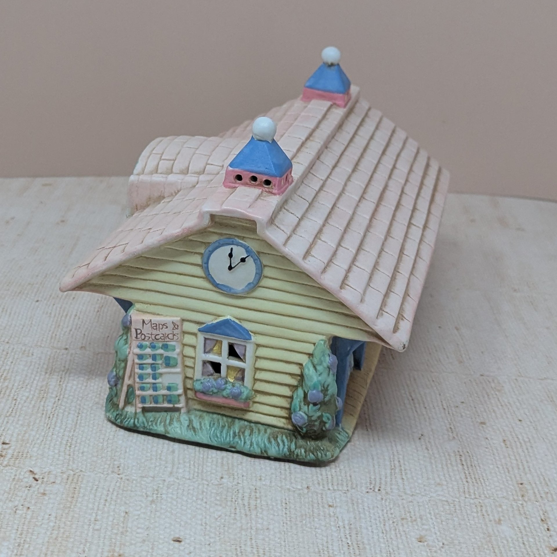 1990s Midwest Cottontail Lane Station – Pastel Easter Village Porcelain Train Depot