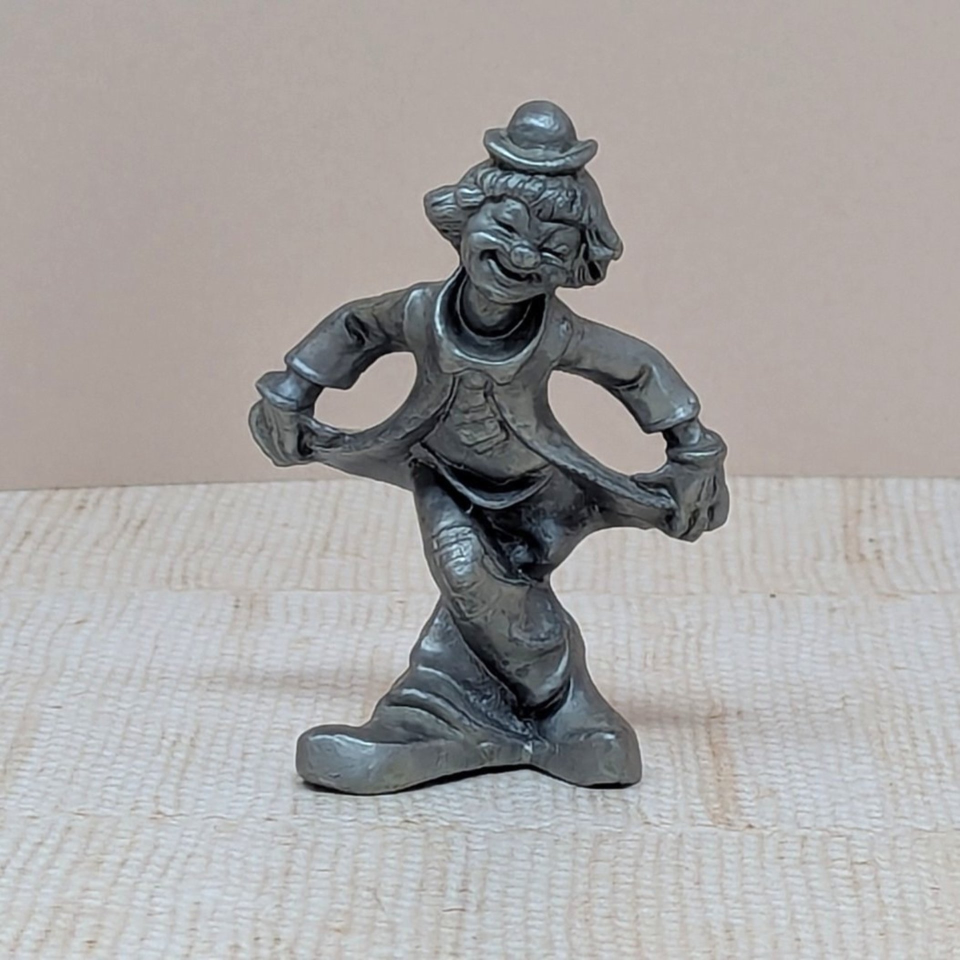 1980s Pewter Clown Figurine Set – Miniature Circus Vibe Curio Shelf Collection