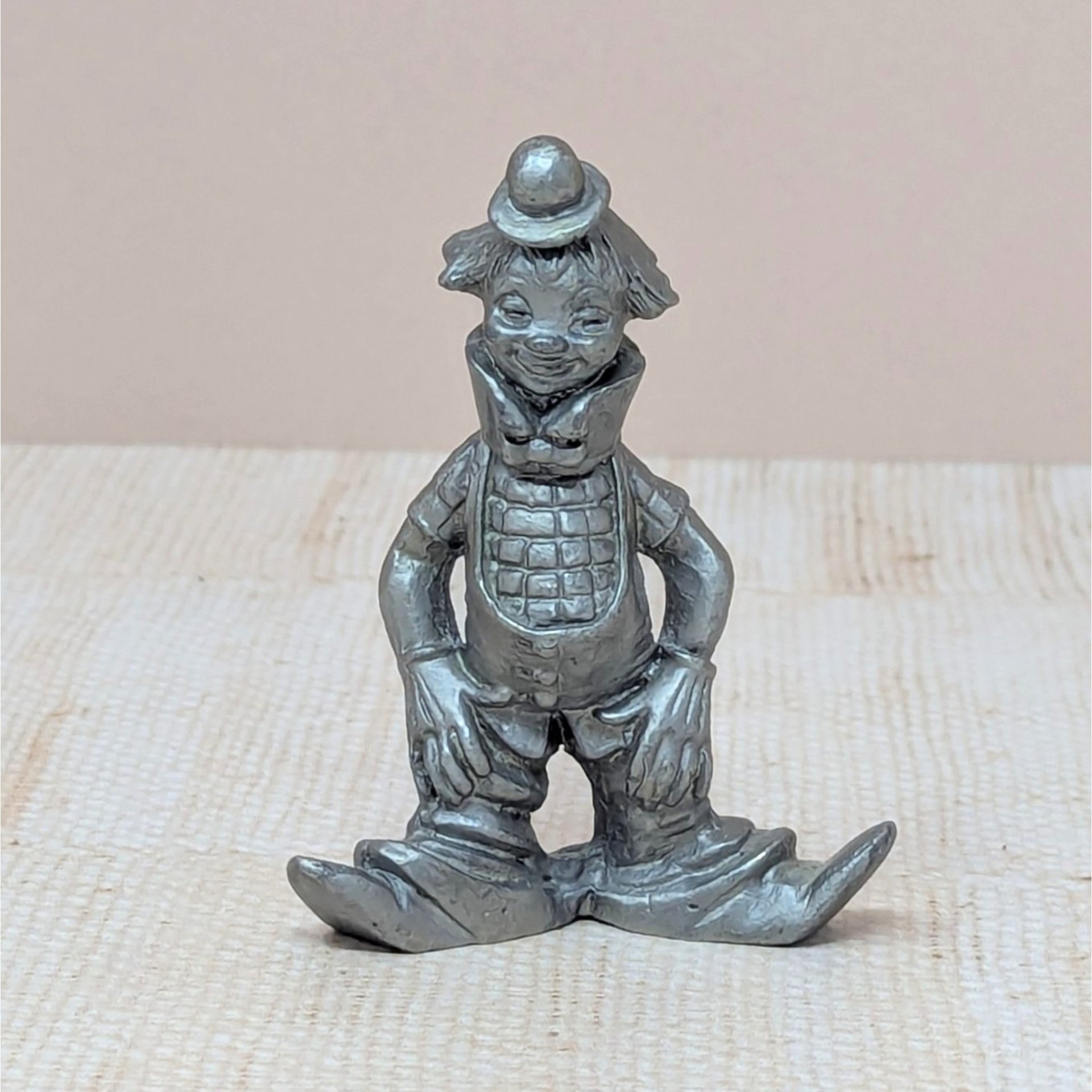 1980s Pewter Clown Figurine Set 