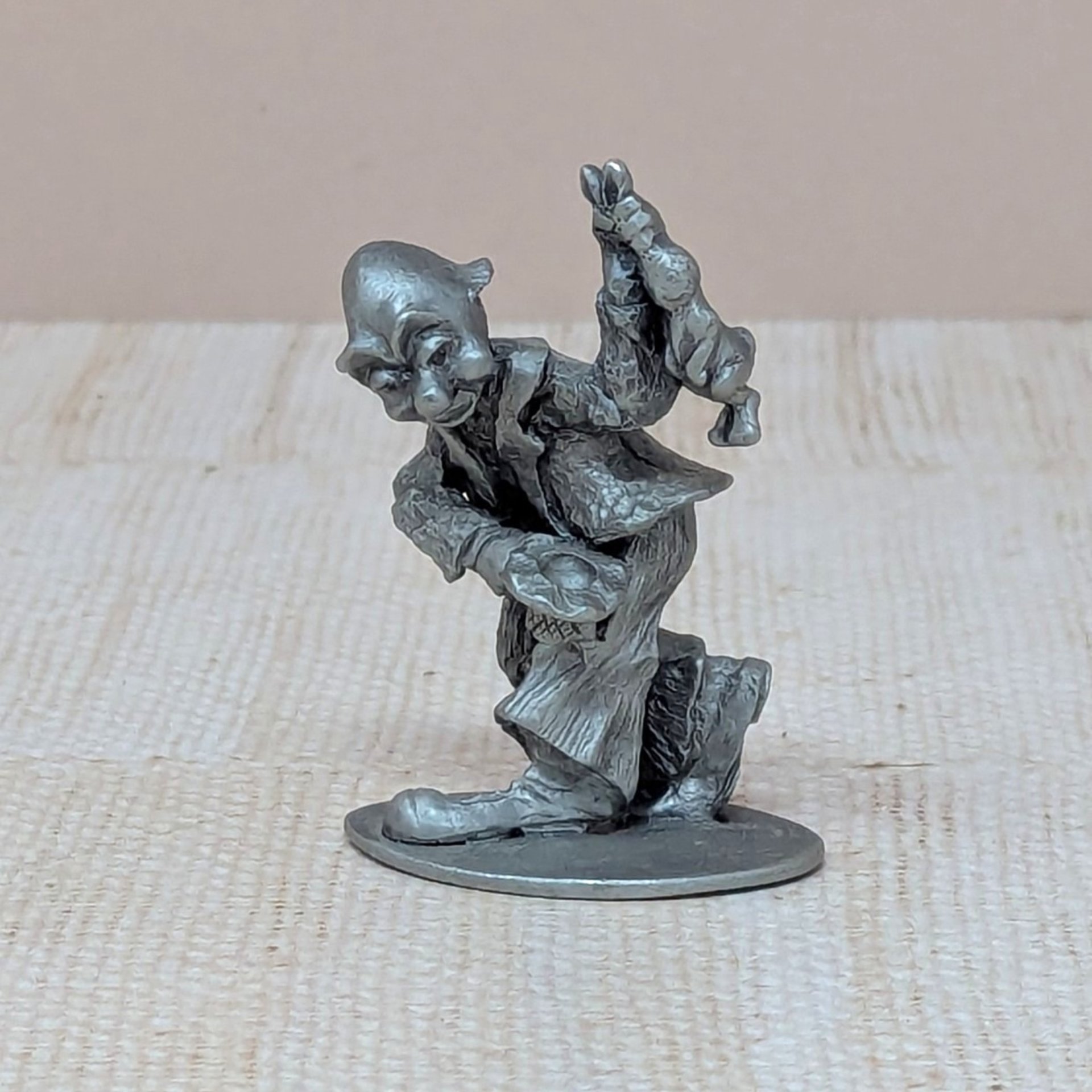 1980s Pewter Clown Figurine Set – Miniature Circus Vibe Curio Shelf Collection