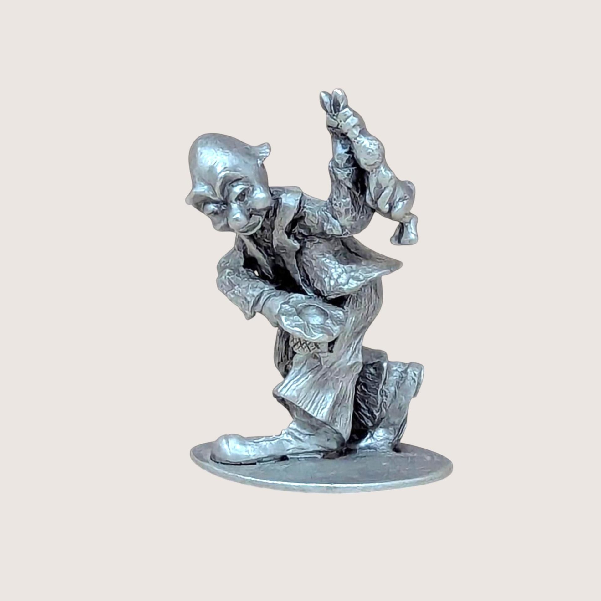 1980s Pewter Clown Figurine Set 