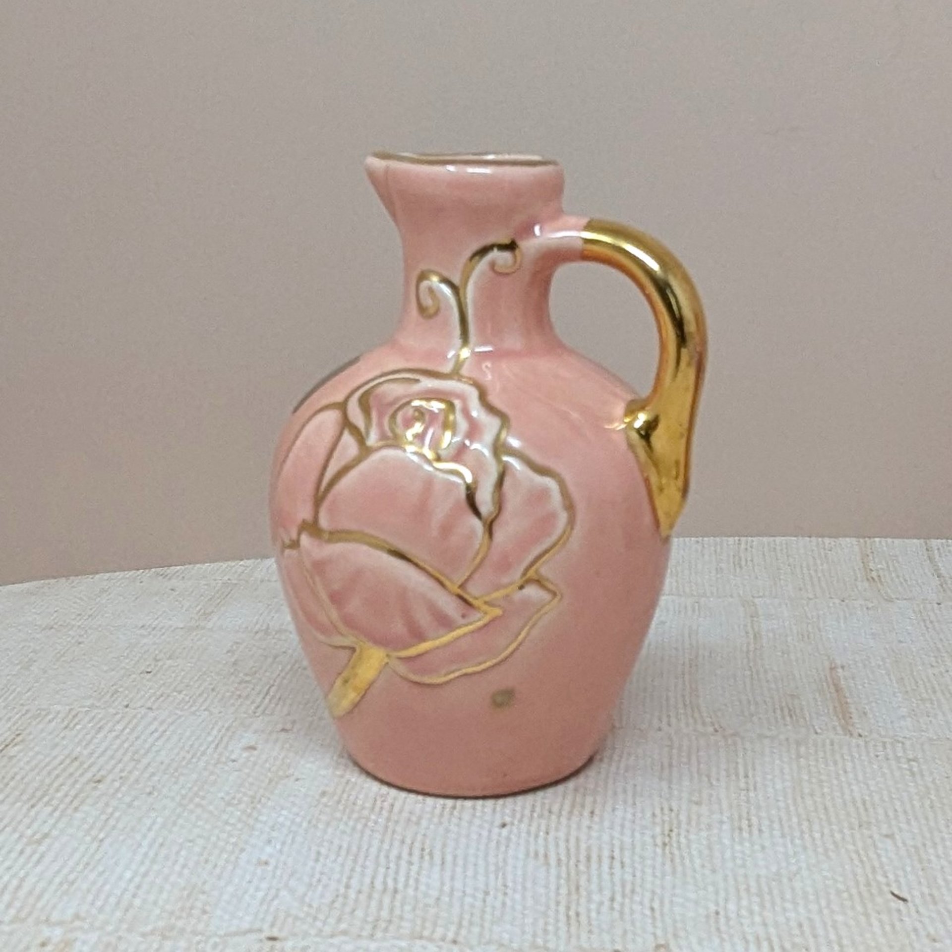 1940s Hull Magnolia & Pink Pitcher Trio – Mid Century Spring Decor