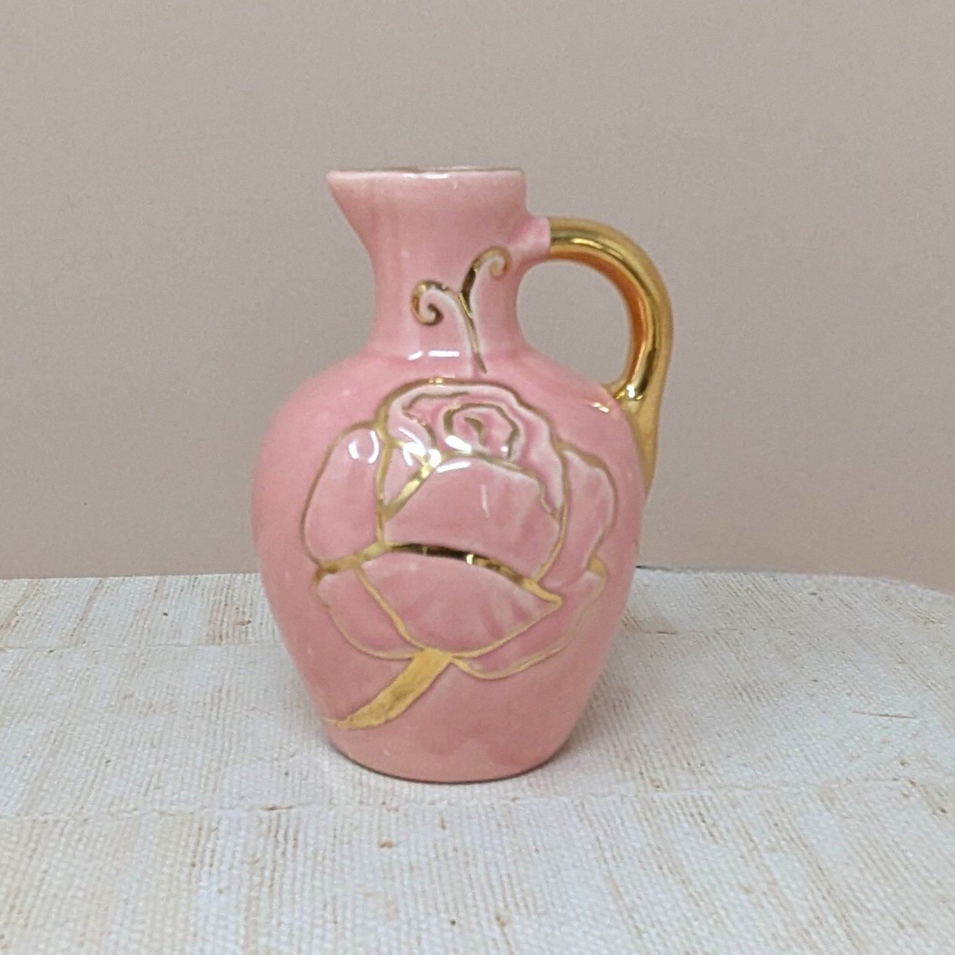 1940s Hull Magnolia & Pink Pitcher Trio – Mid Century Spring Decor