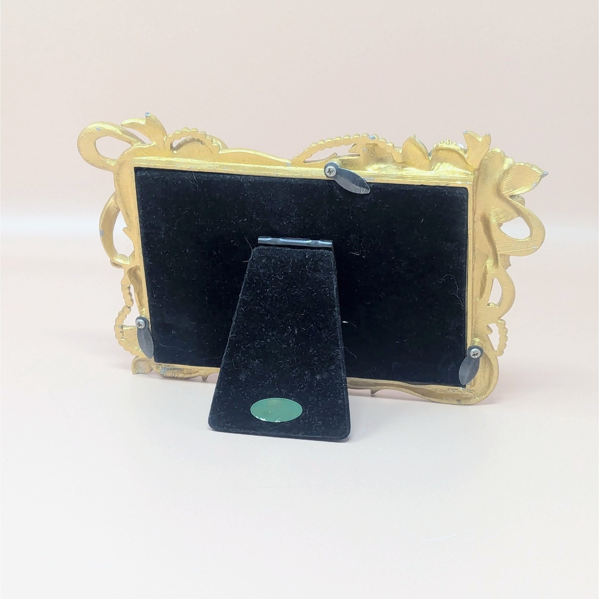 Vintage Jeweled High Heel Enamel Photo Frame 