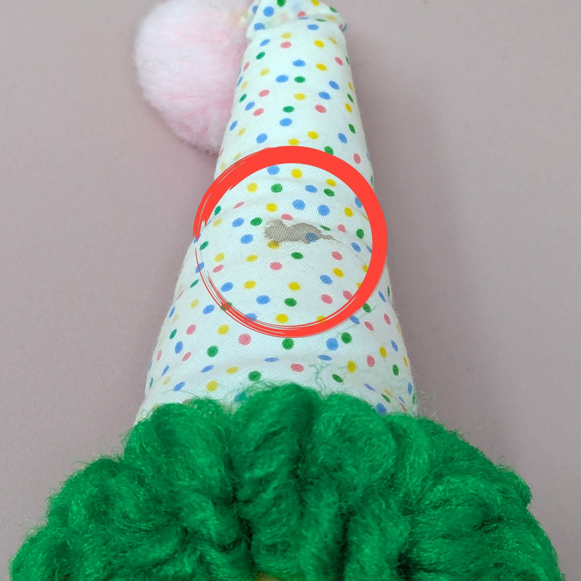 Marianne’s Musical Menagerie Clown – Polka Dot Shelf Sitter with Snoopy Button