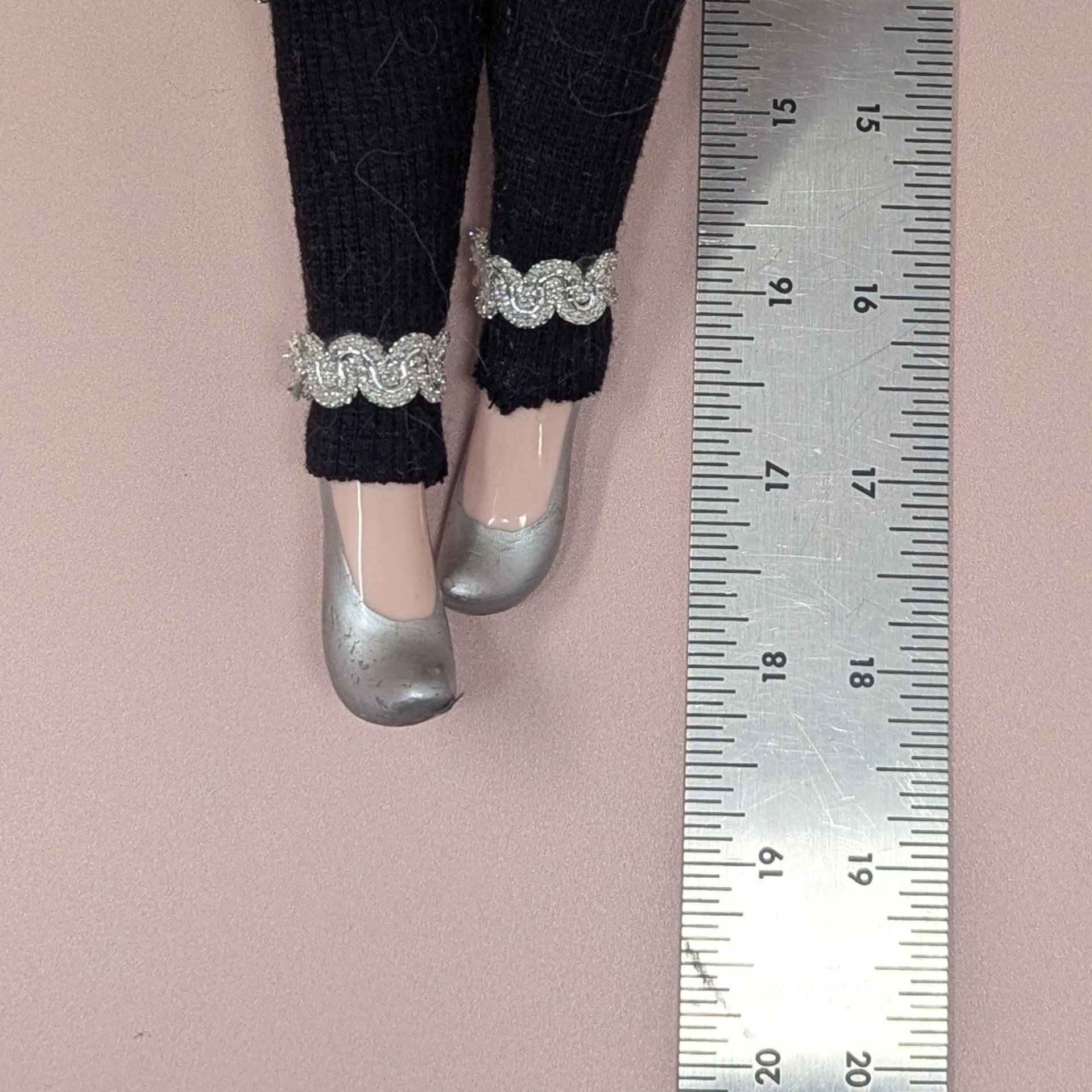 Vintage Kingstate Porcelain Harlequin – Purple & Silver Jester Doll