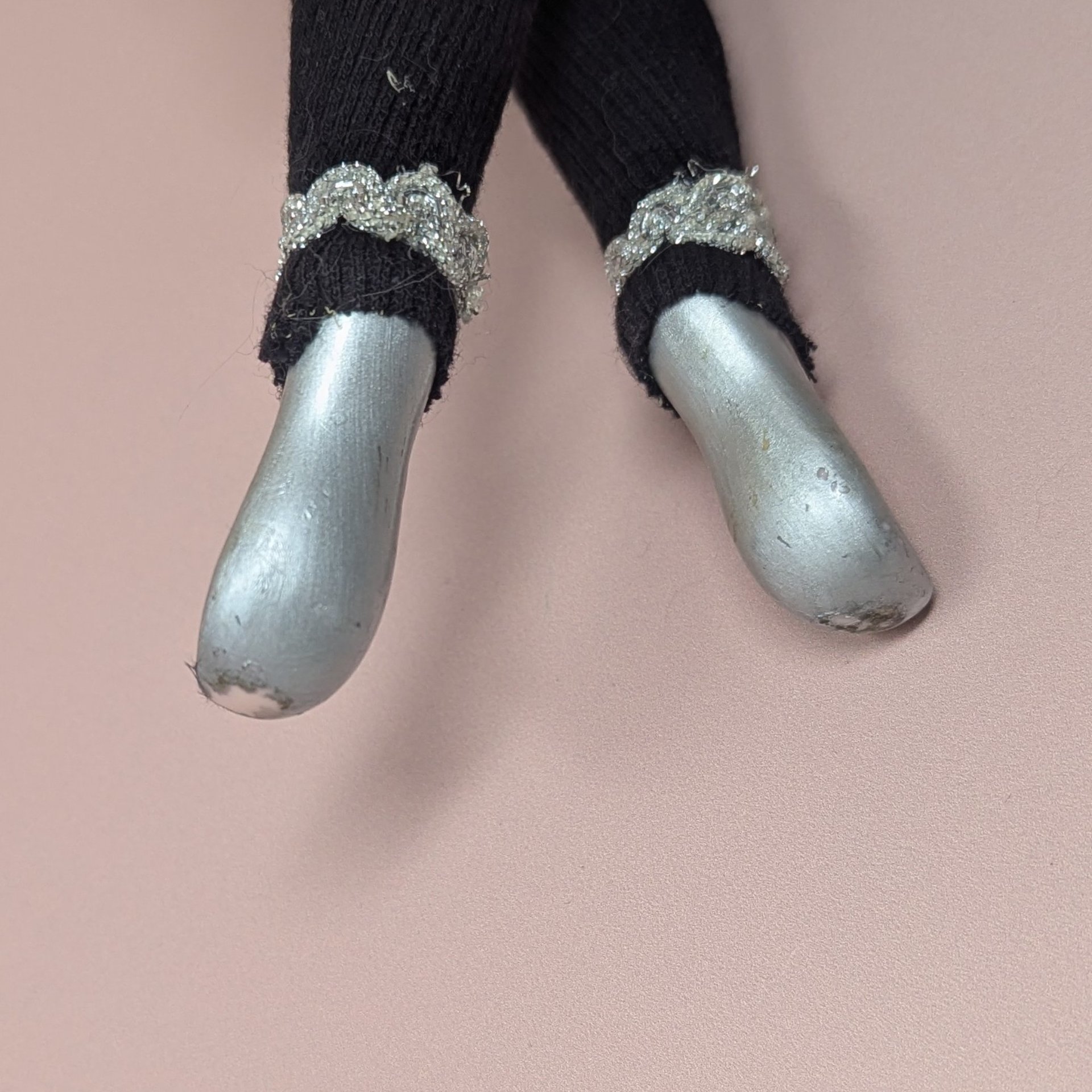 Vintage Kingstate Porcelain Harlequin – Purple & Silver Jester Doll