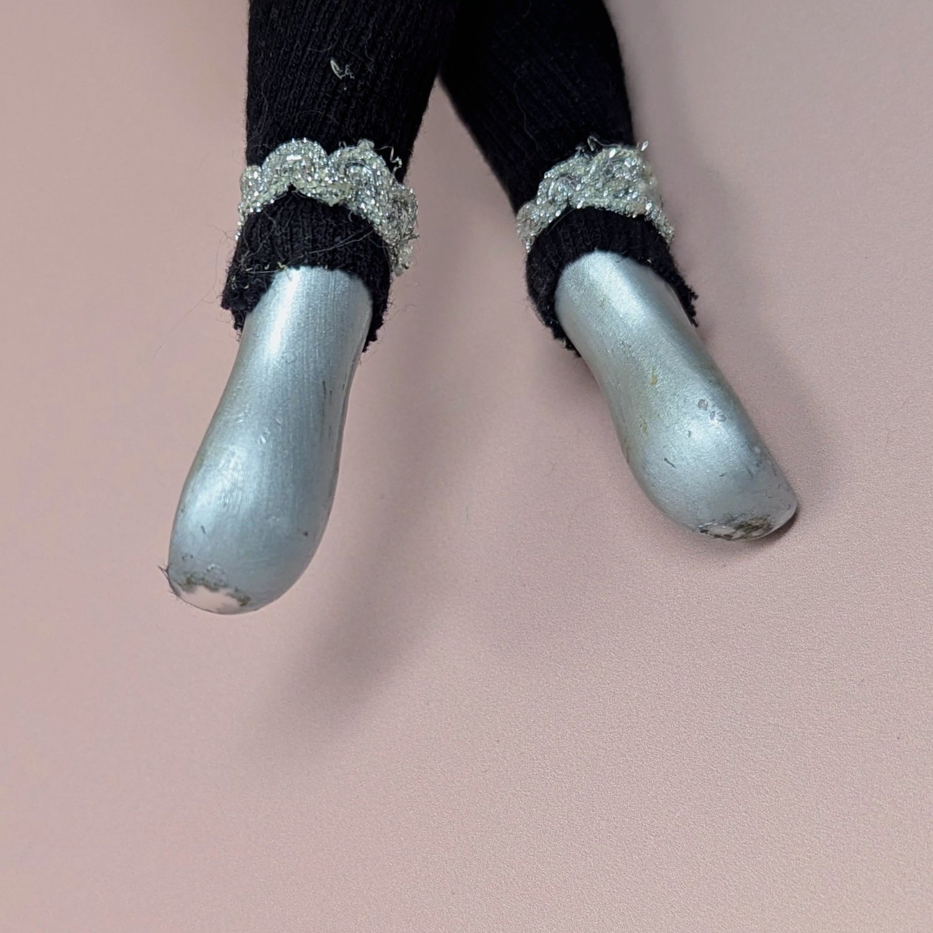 Vintage Kingstate Porcelain Harlequin – Purple & Silver Jester Doll