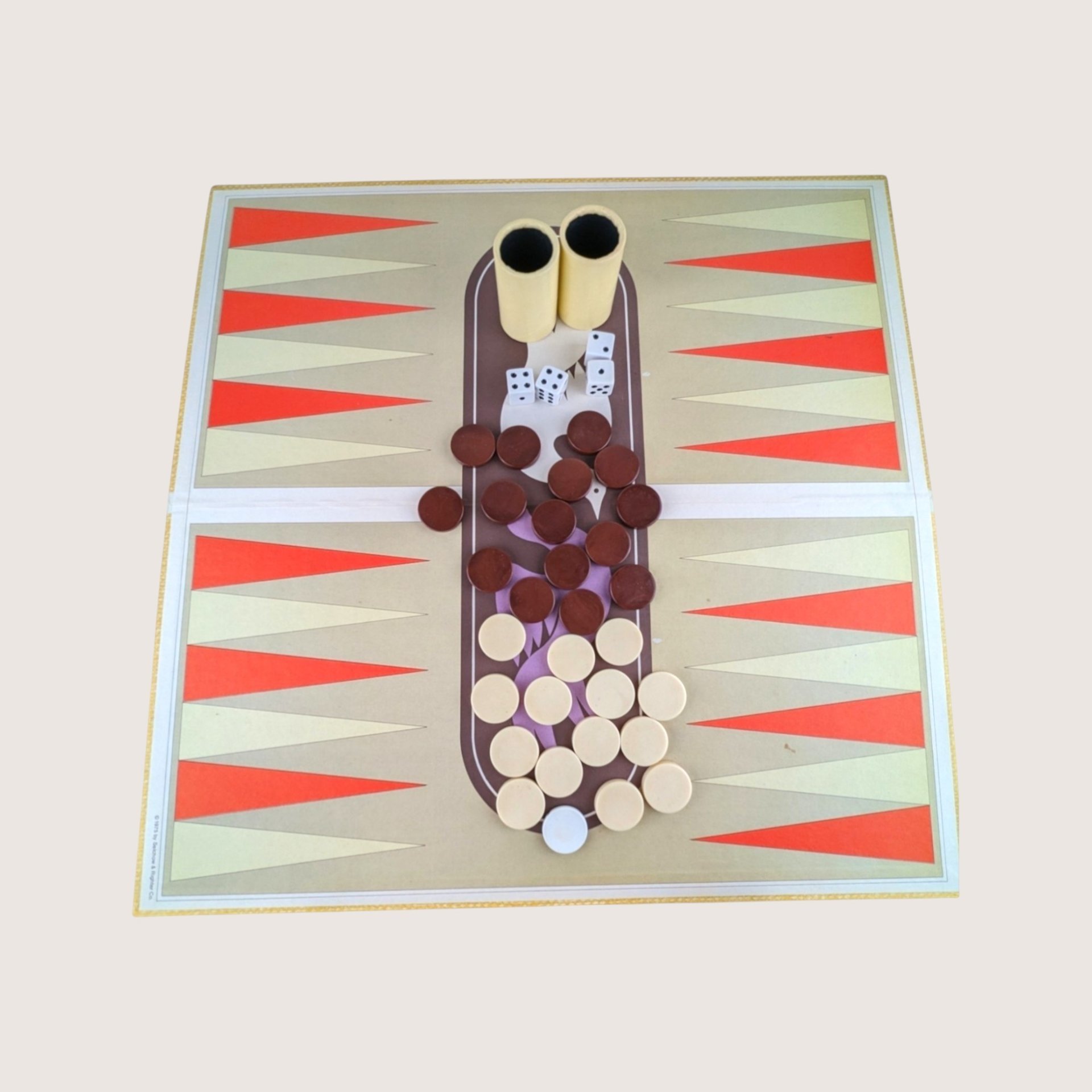 1975 Selchow and Righter Backgammon Game