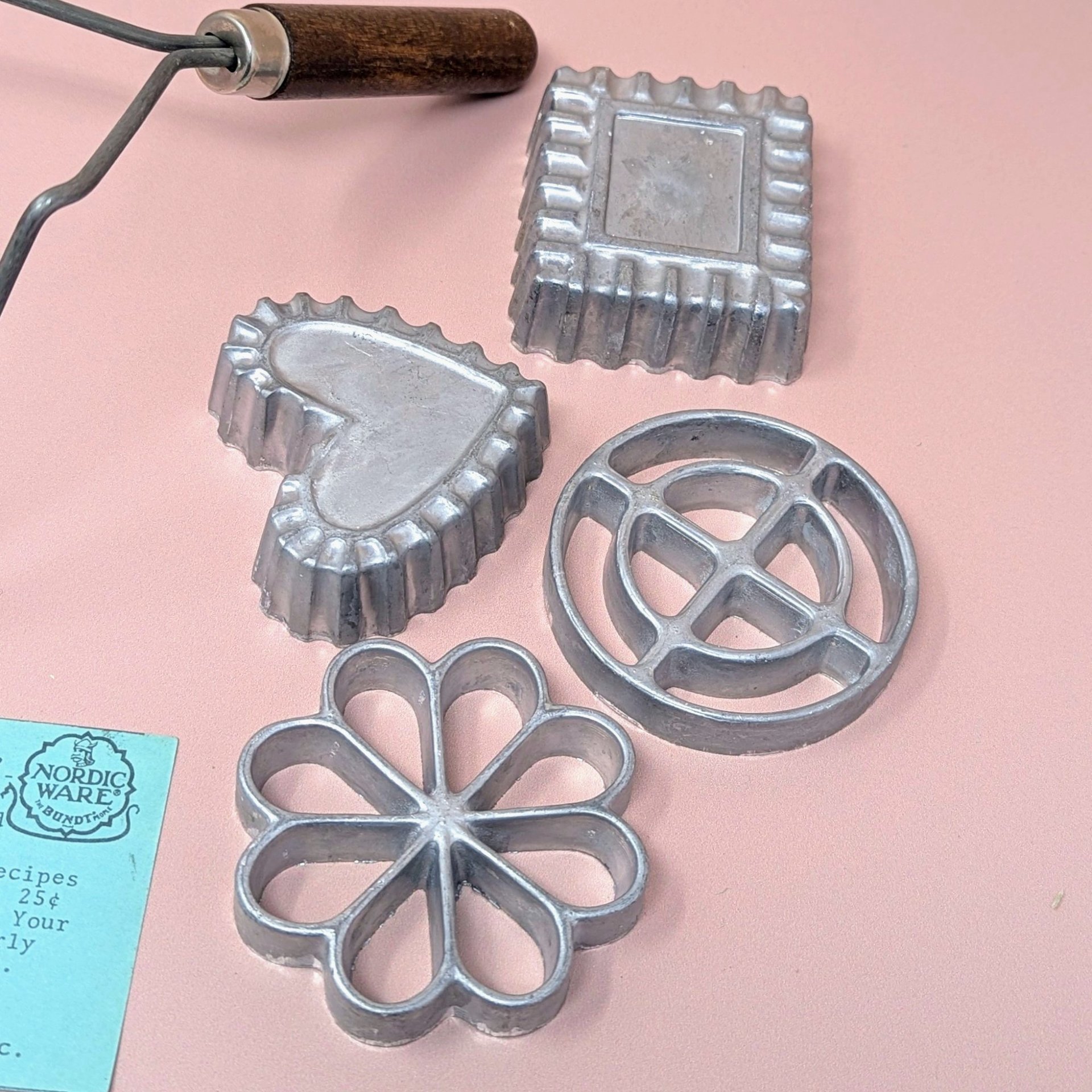 Nordic Ware Double Rosette & Timbale Iron – Vintage Heavy Aluminum Baker's Set