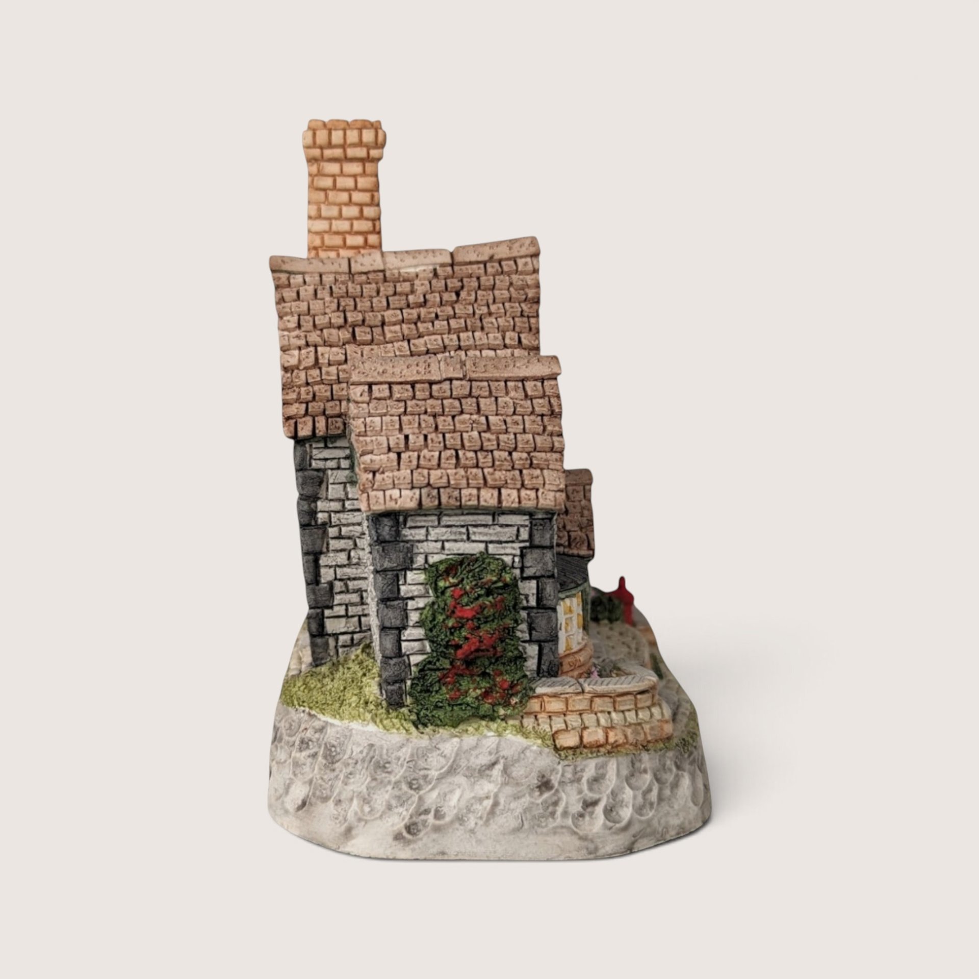 Signed Vintage David Winter Cottage: The Post Office Miniature Sculpture