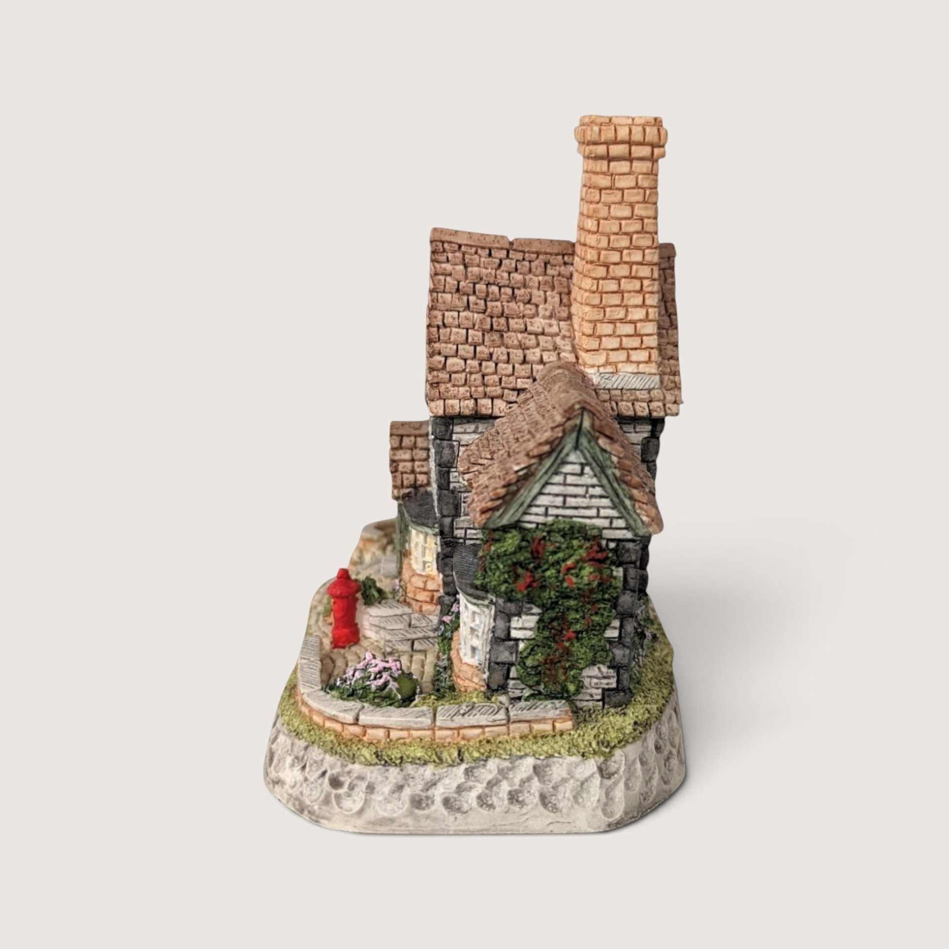 Signed Vintage David Winter Cottage: The Post Office Miniature Sculpture