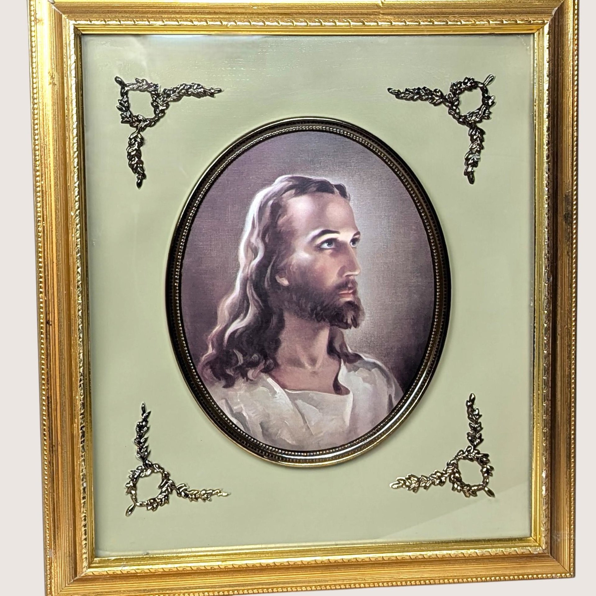 1950s Turner Head of Christ Framed Warner Sallman Lithograph