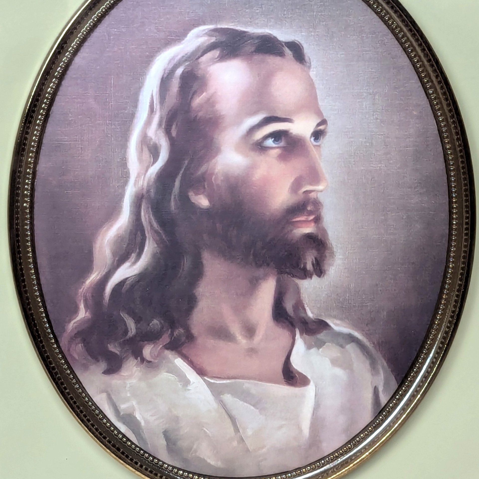 1950s Turner Framed Head of Christ Portrait Print