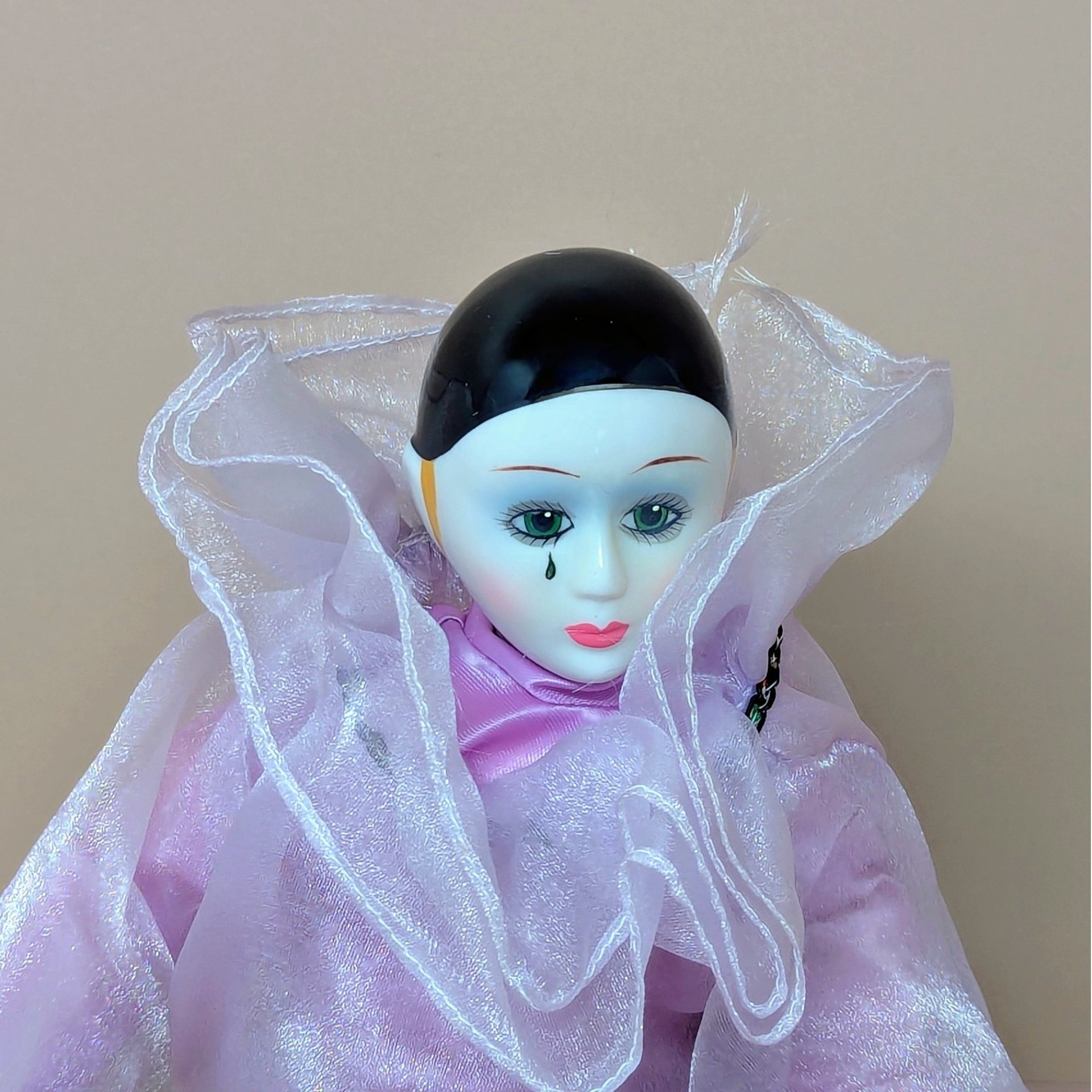 1980 Pink Pierrot Clown Doll – 1980s Theatrical Gallery Piece