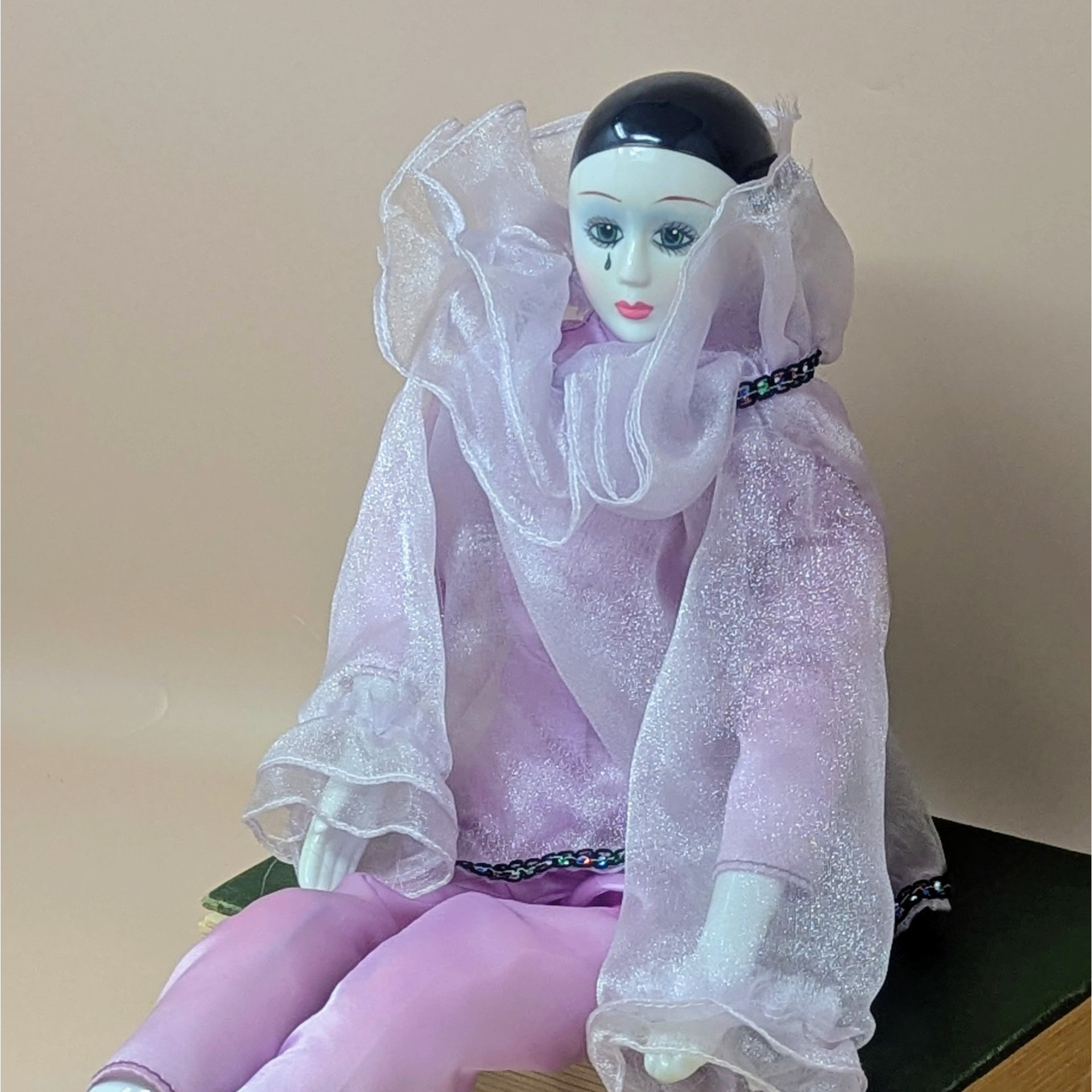 1980 Pink Pierrot Porcelain Clown Doll