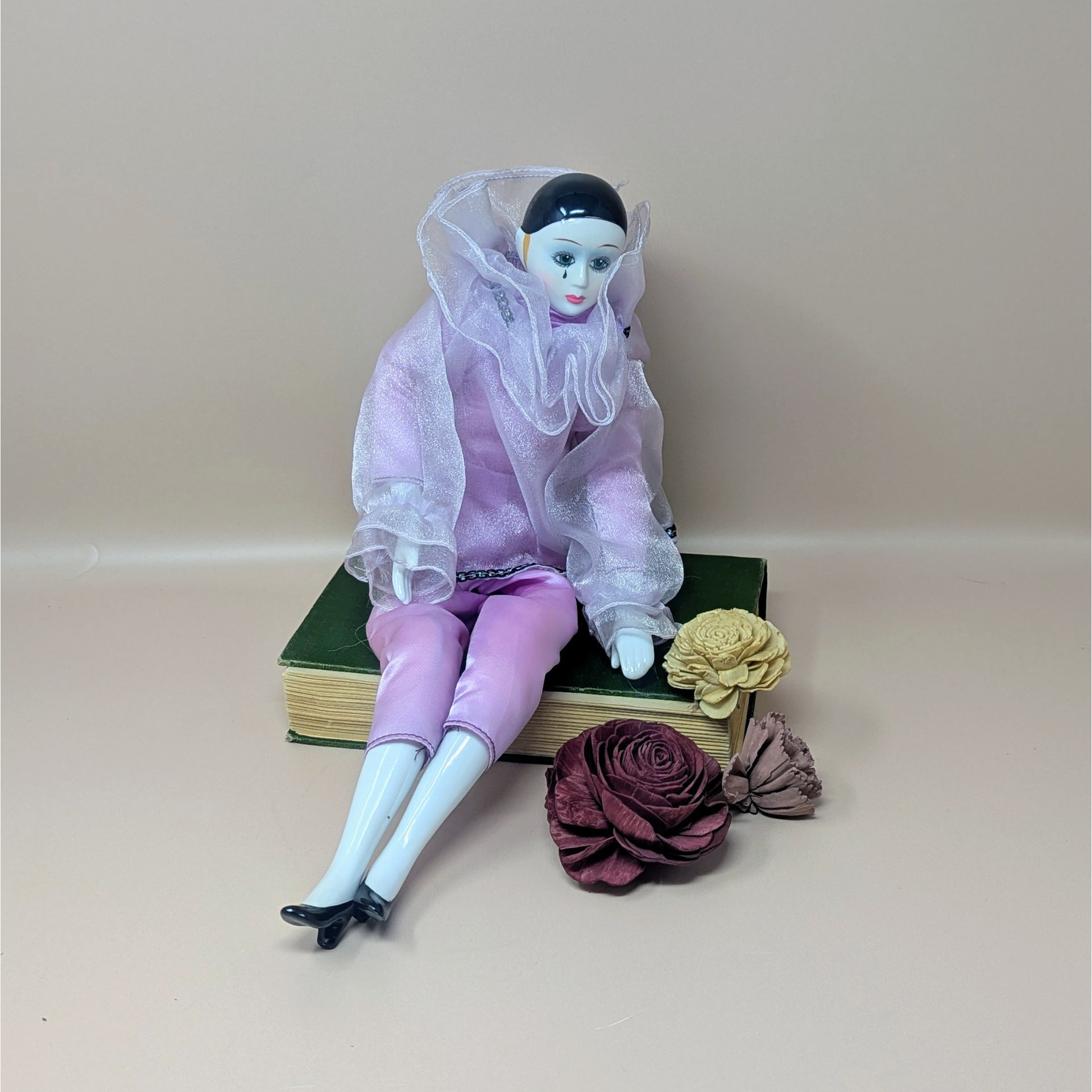1980 Pink Pierrot Porcelain Clown Doll