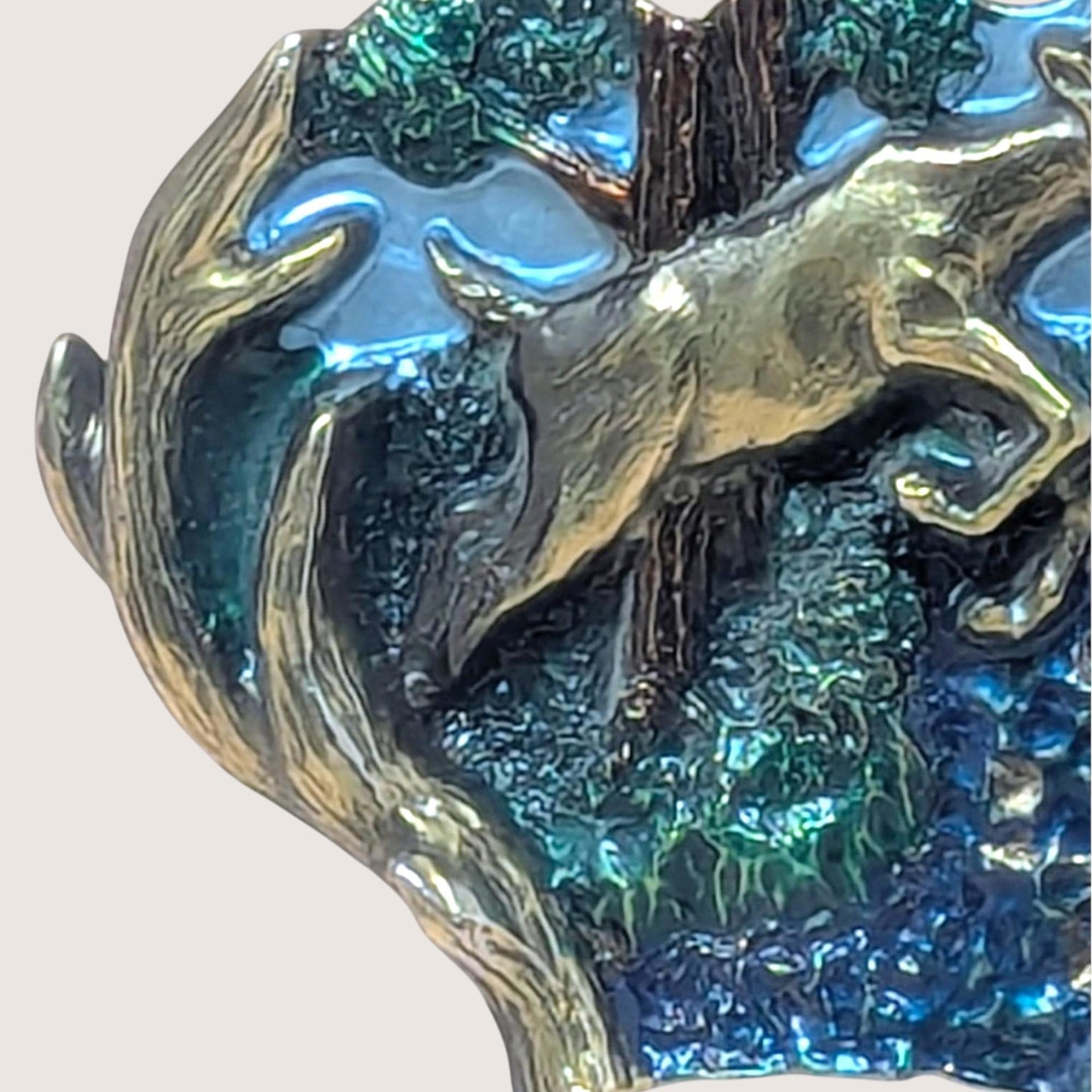 1982 Great American Buckle Co Leaping Deer Belt Buckle