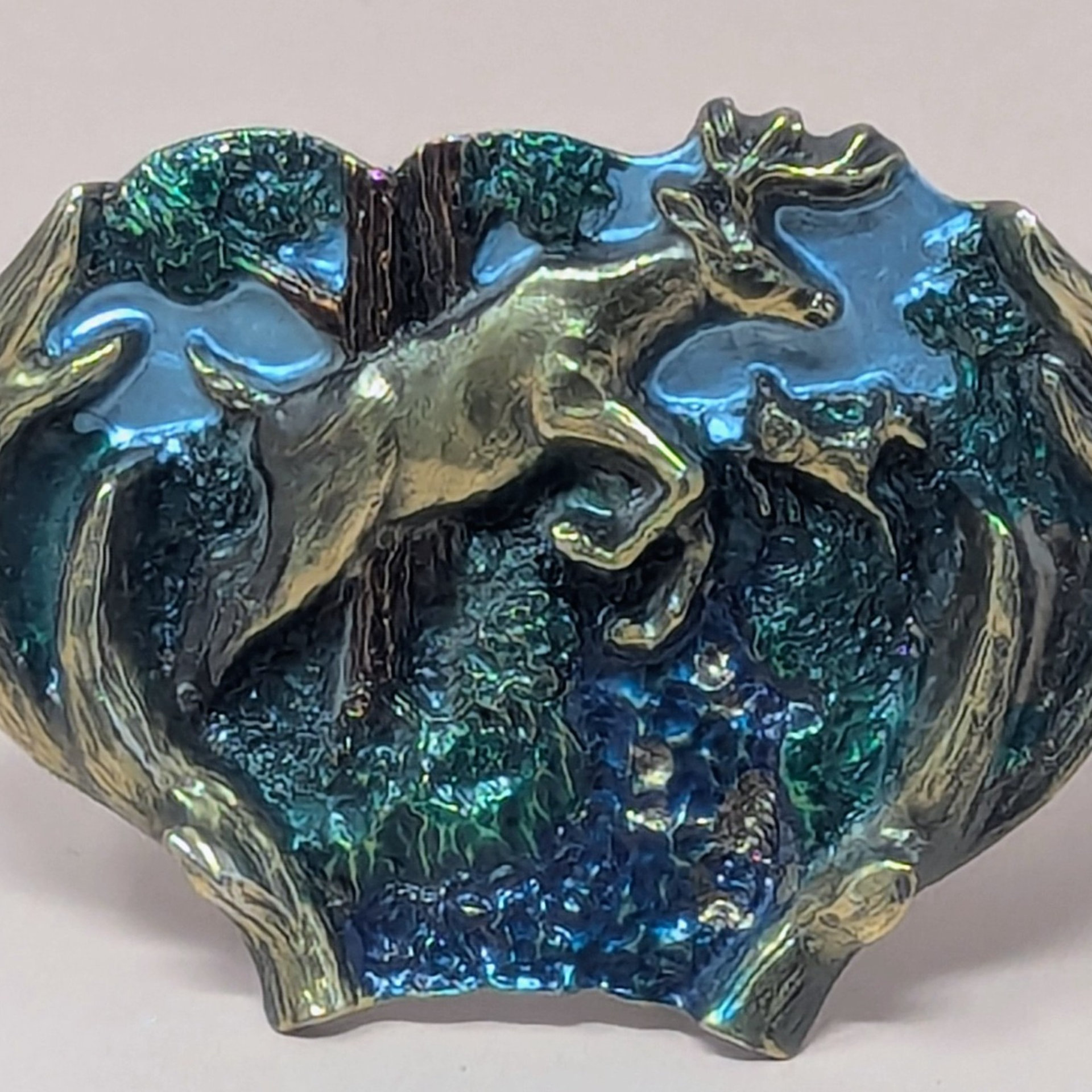 1982 Great American Buckle Co Leaping Deer Belt Buckle