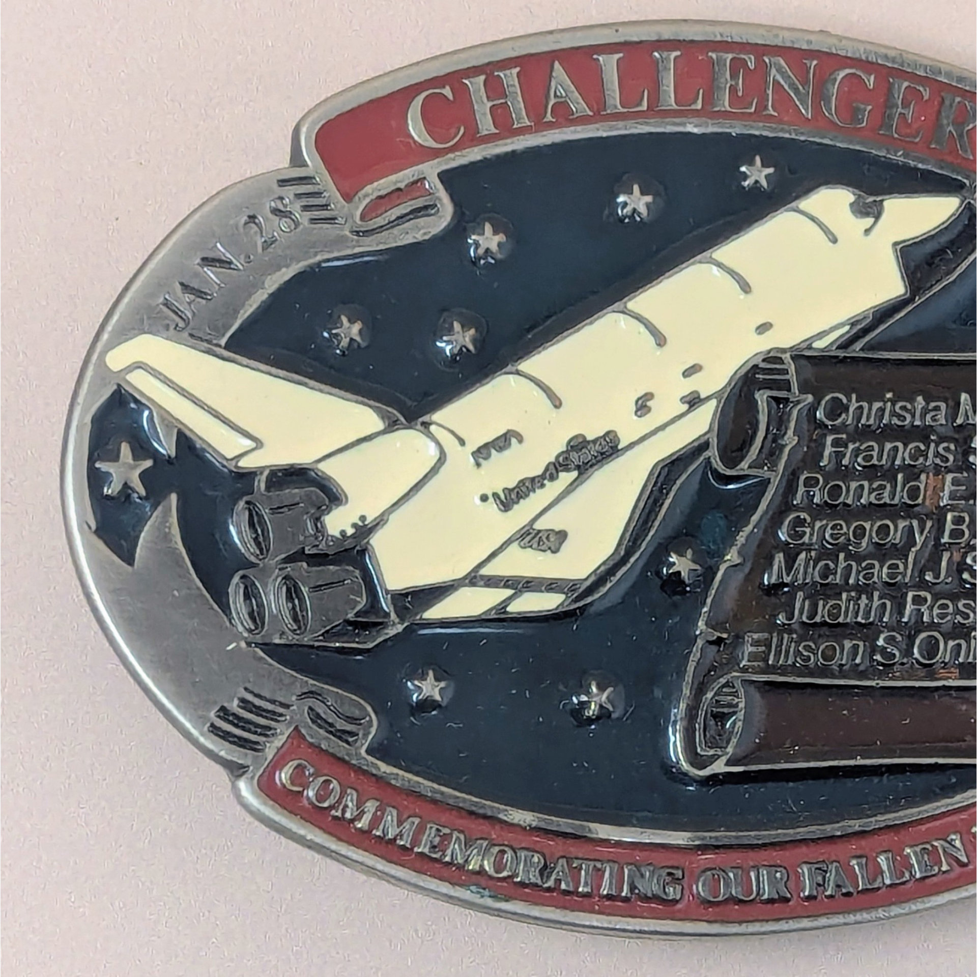 1986 Space Shuttle Challenger Belt Buckle