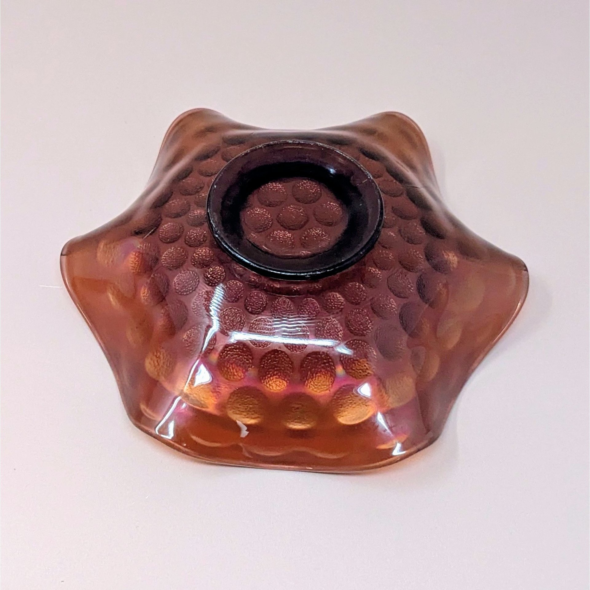 1940 Fenton Coin Dot Bowl – 1940s Iridescent Period Artifact