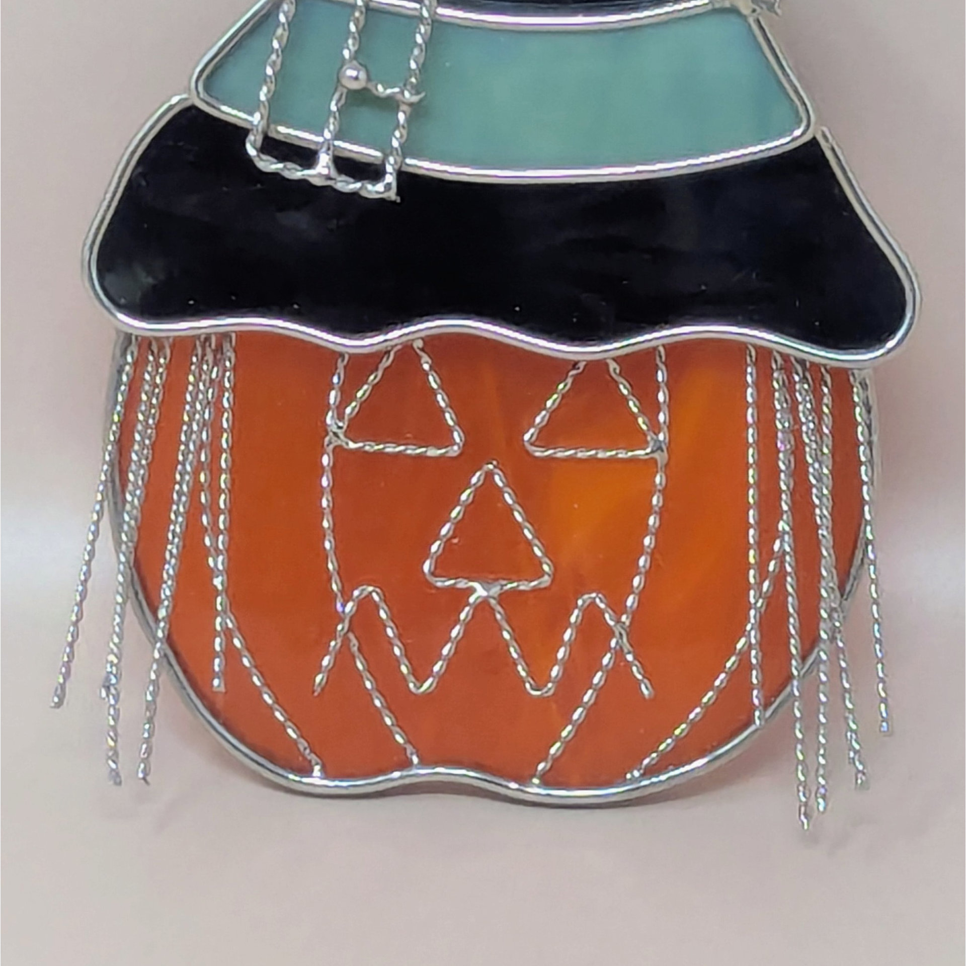 1990s Stained Glass Pumpkin – Halloween Decor