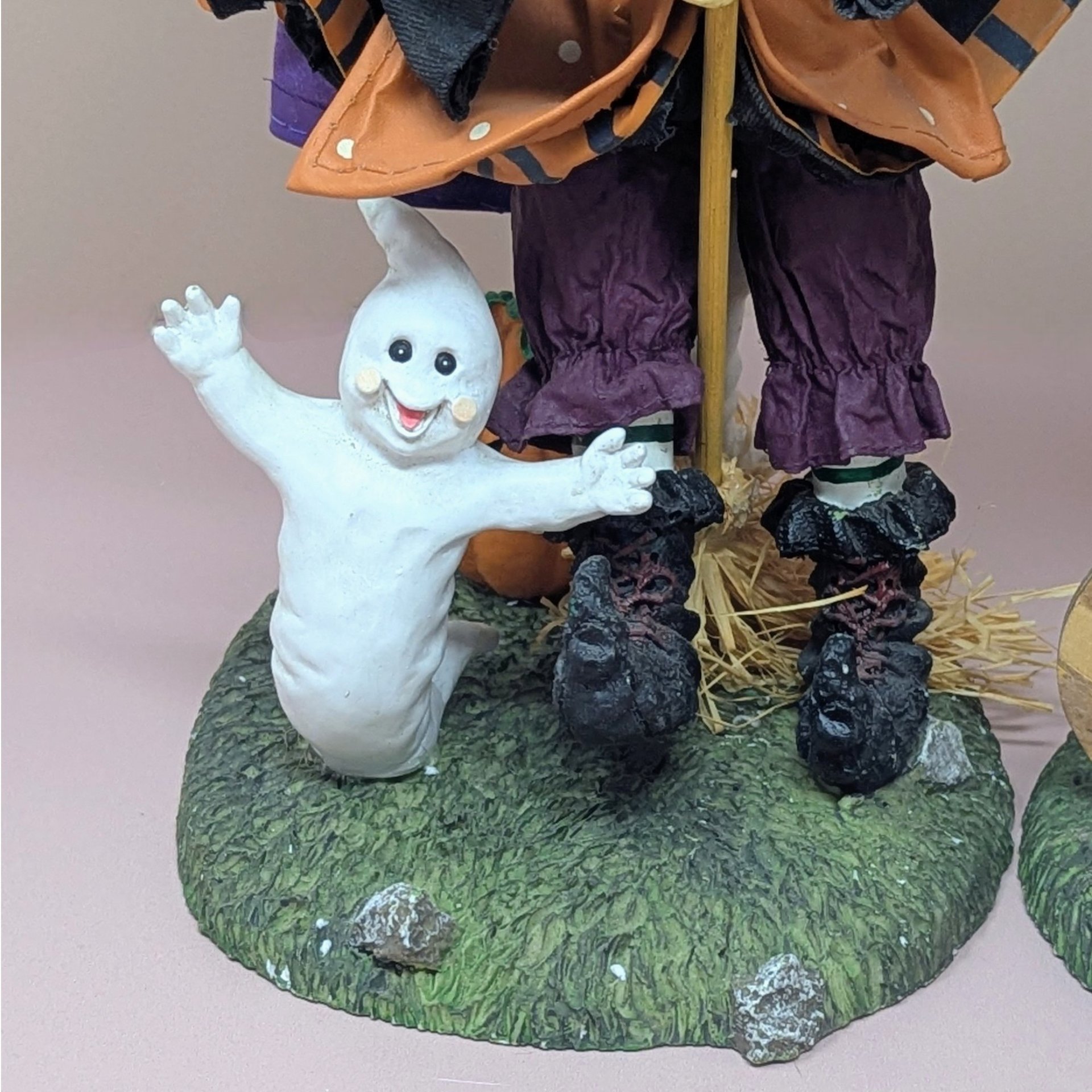 1996 Halloween Pair – 1990s Fabric Mache Autumn Decor