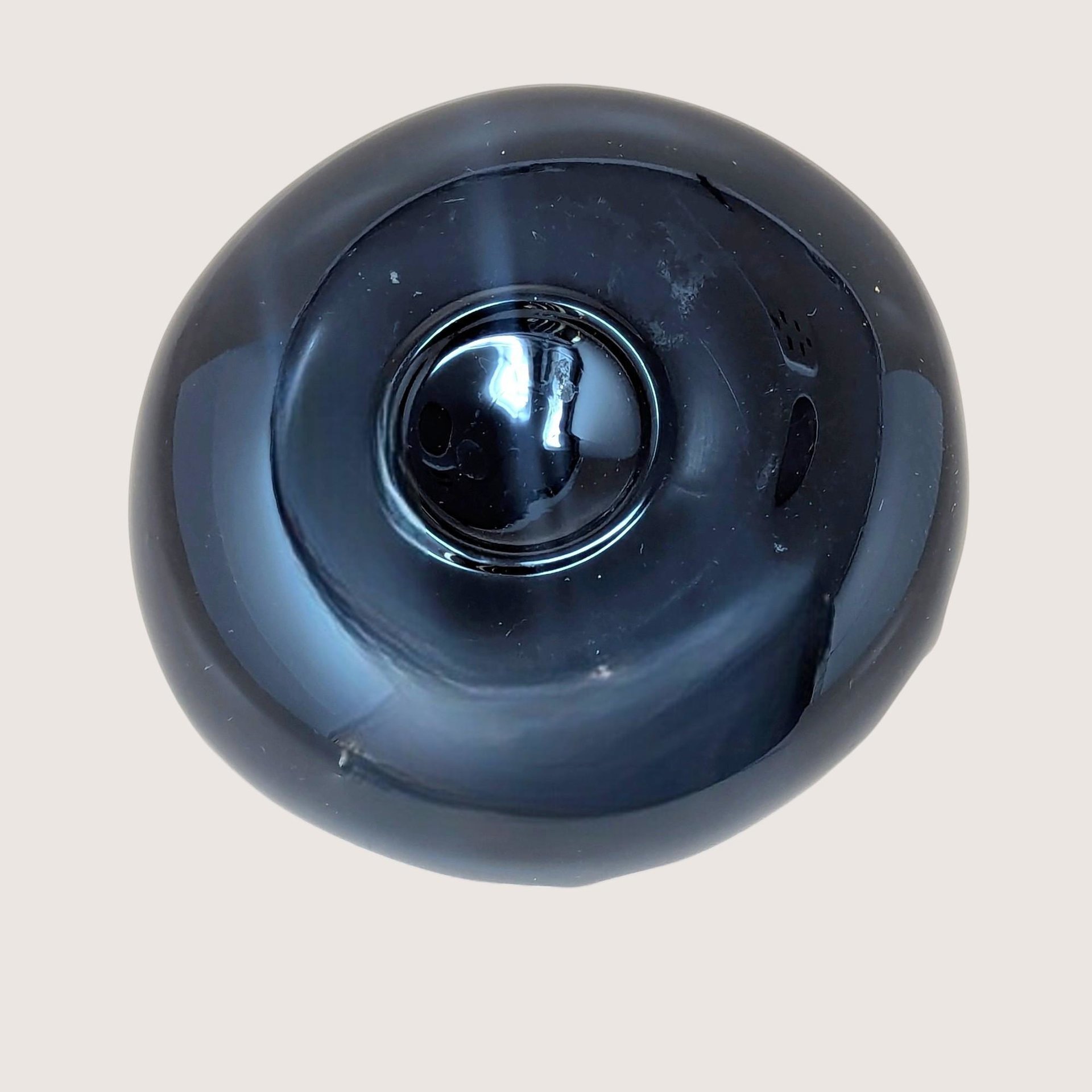 1930s Ornate Handled Black Glass Dish